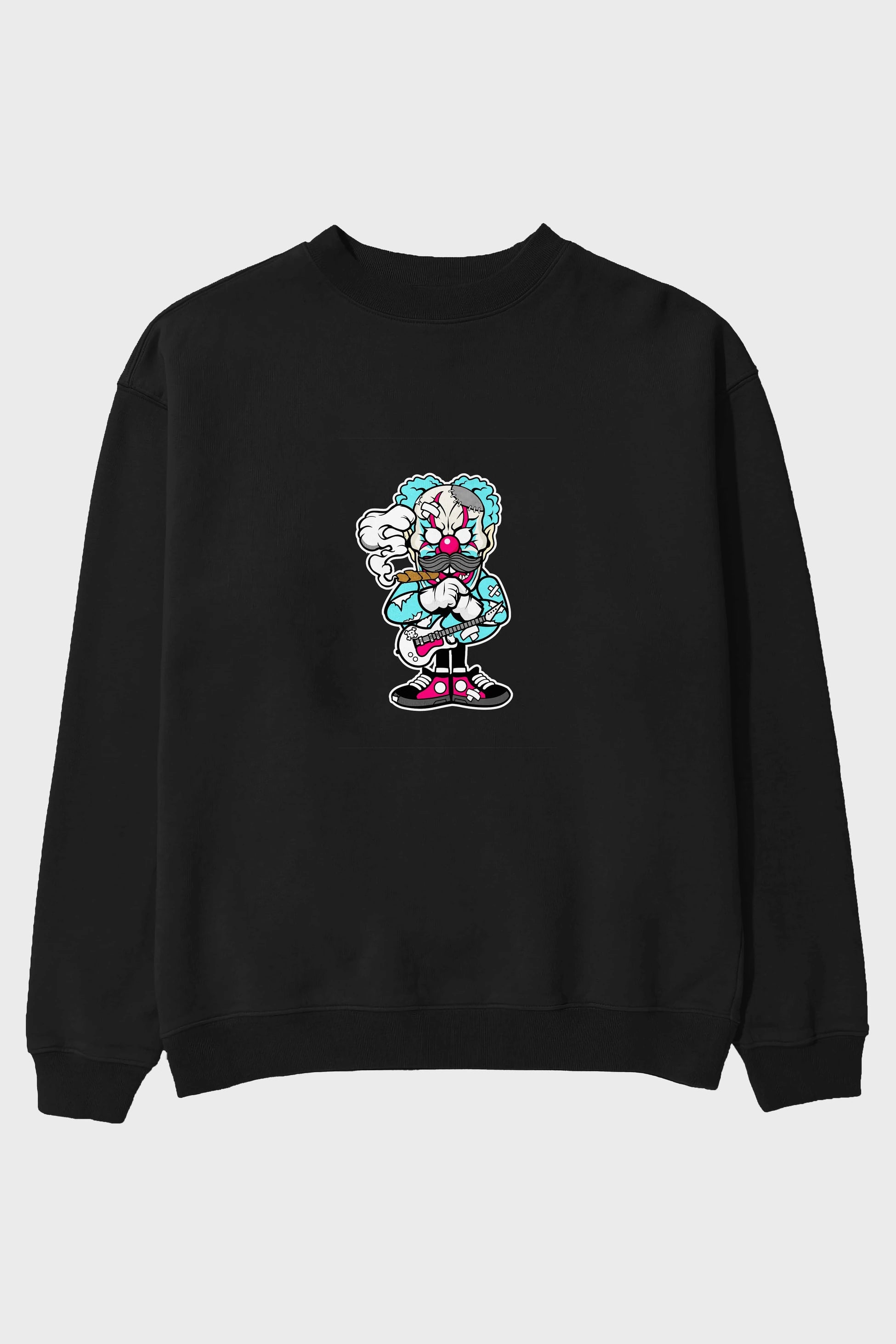 Clown Monster Ön Baskılı Oversize Sweatshirt Erkek Kadın Unisex