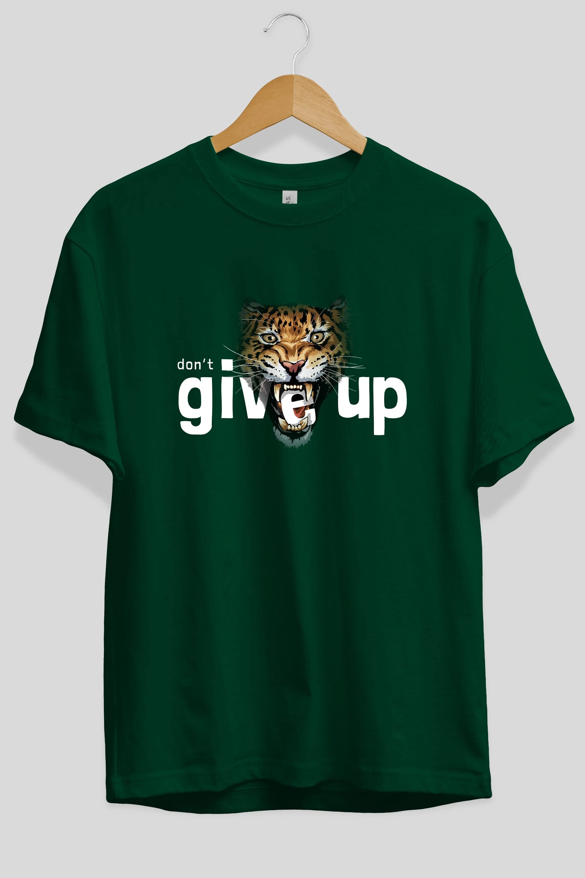 Teddy Bear Dont Give Up Ön Baskılı Oversize t-shirt Erkek Kadın Unisex %100 Pamuk