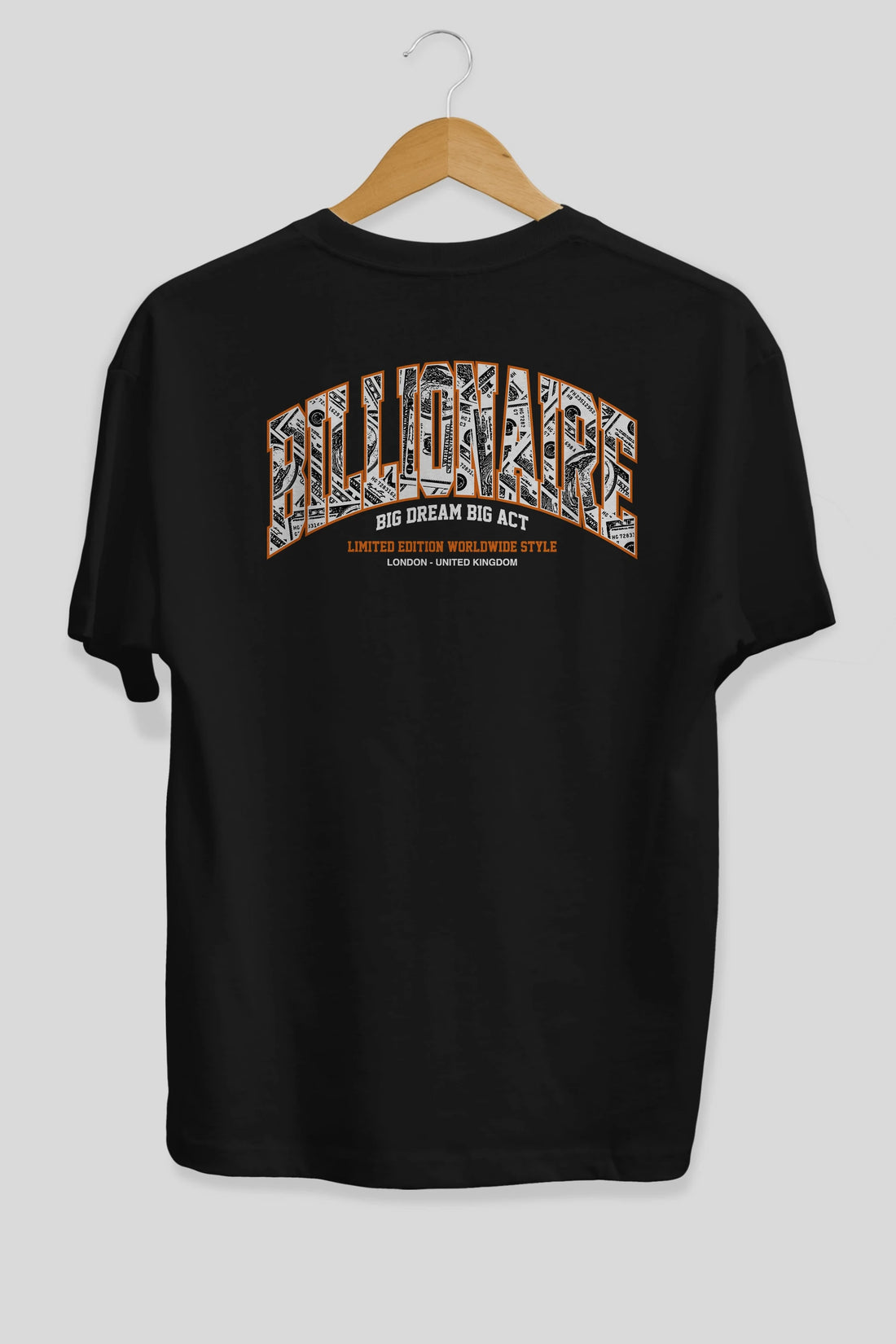 Billionaire Arka Baskılı Oversize t-shirt Erkek Kadın Unisex