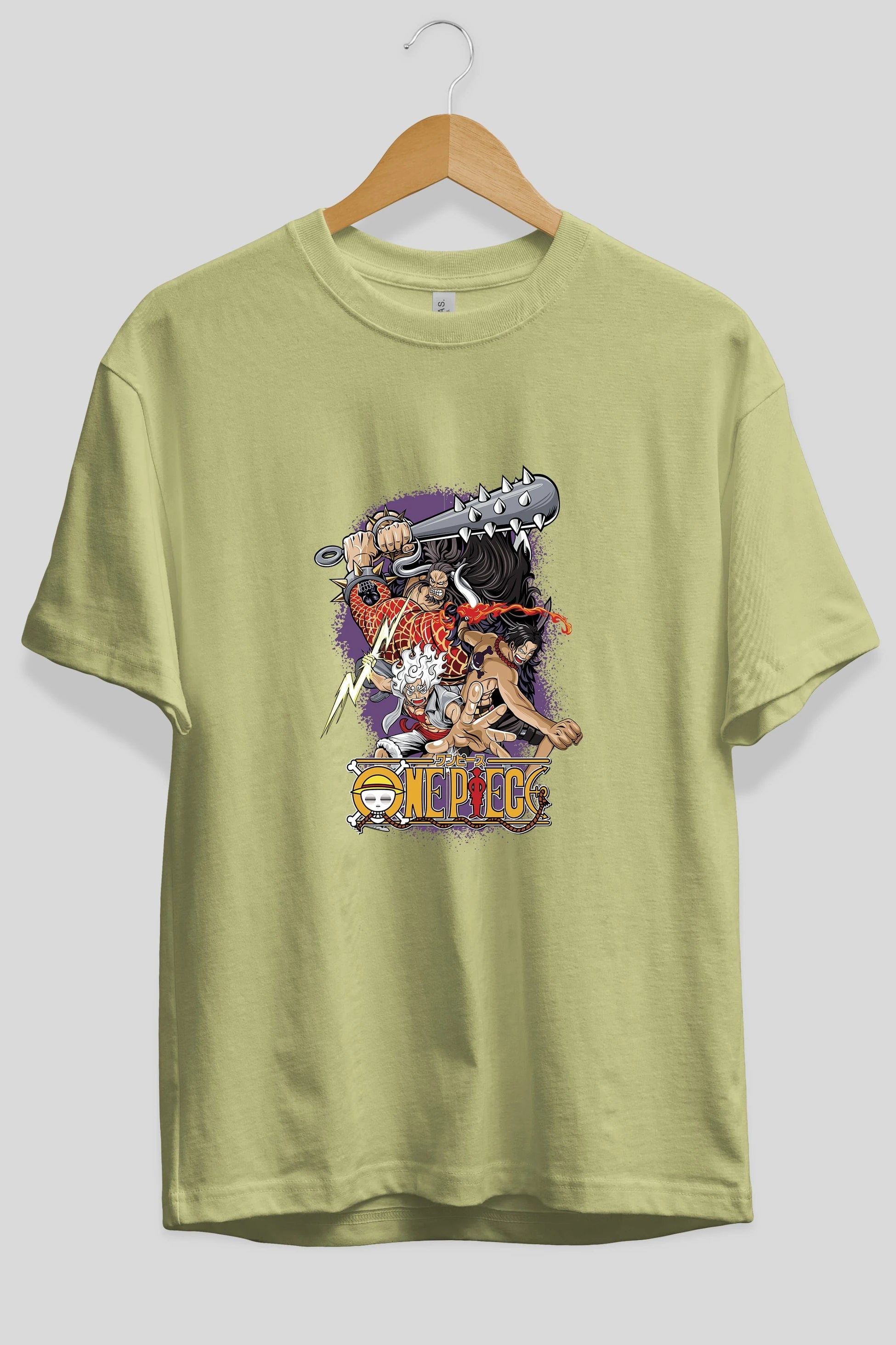 ONE PIECE (6) Anime Ön Baskılı Oversize t-shirt %100 pamuk Erkek Kadın Unisex