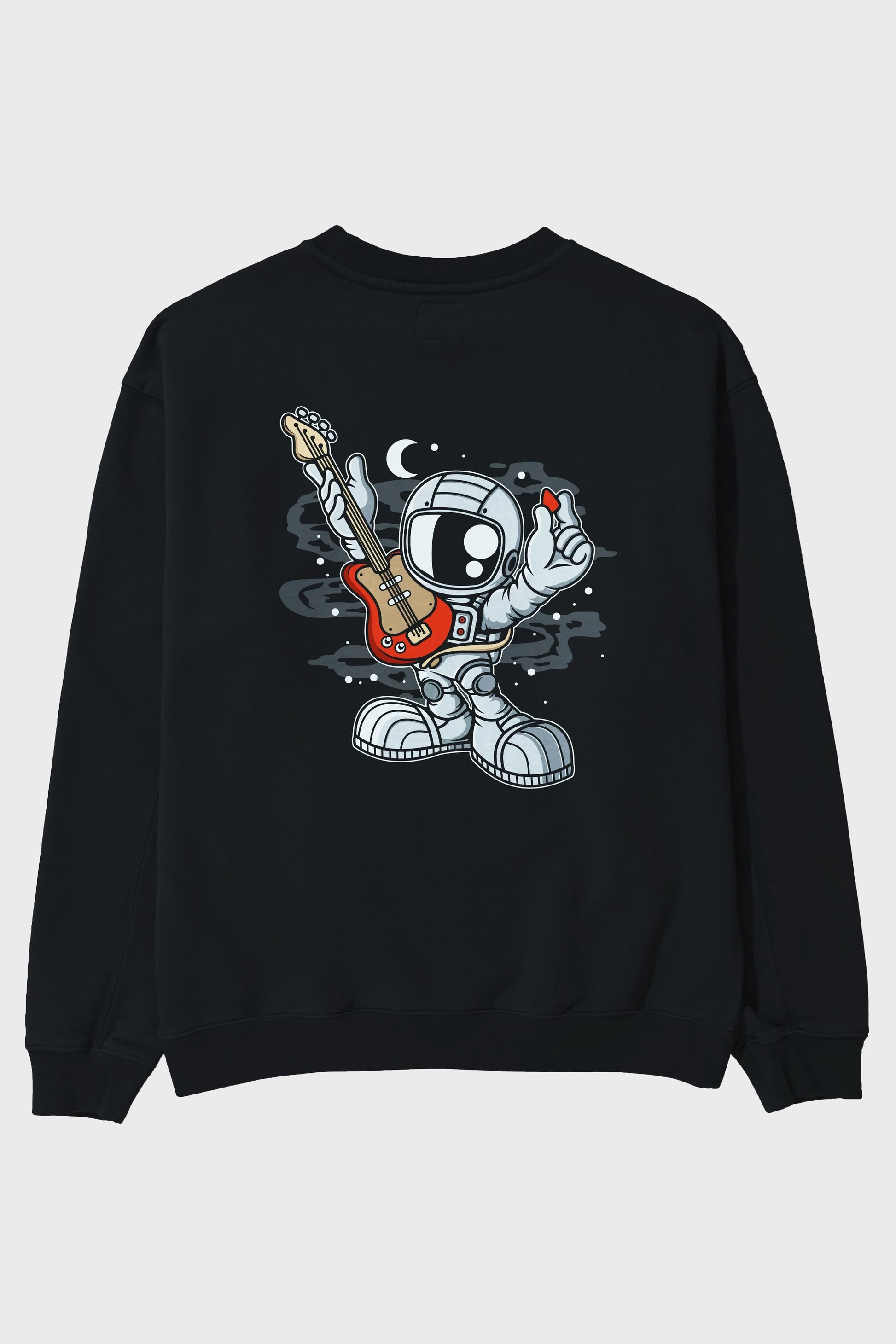 Astronaut Guitar Arka Baskılı Oversize Sweatshirt Erkek Kadın Unisex