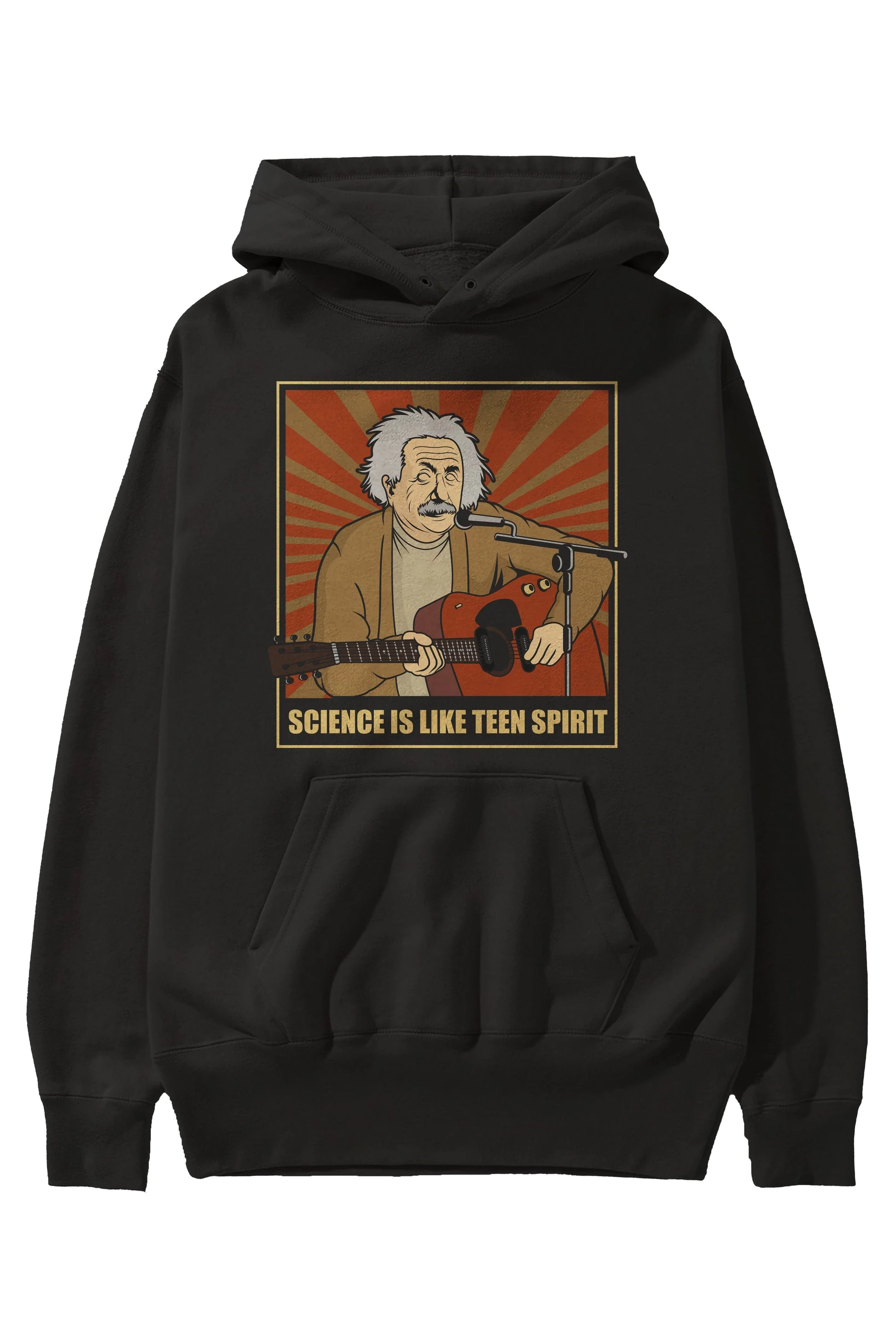 Kurt Einstein Ön Baskılı Hoodie Oversize Kapüşonlu Sweatshirt Erkek Kadın Unisex