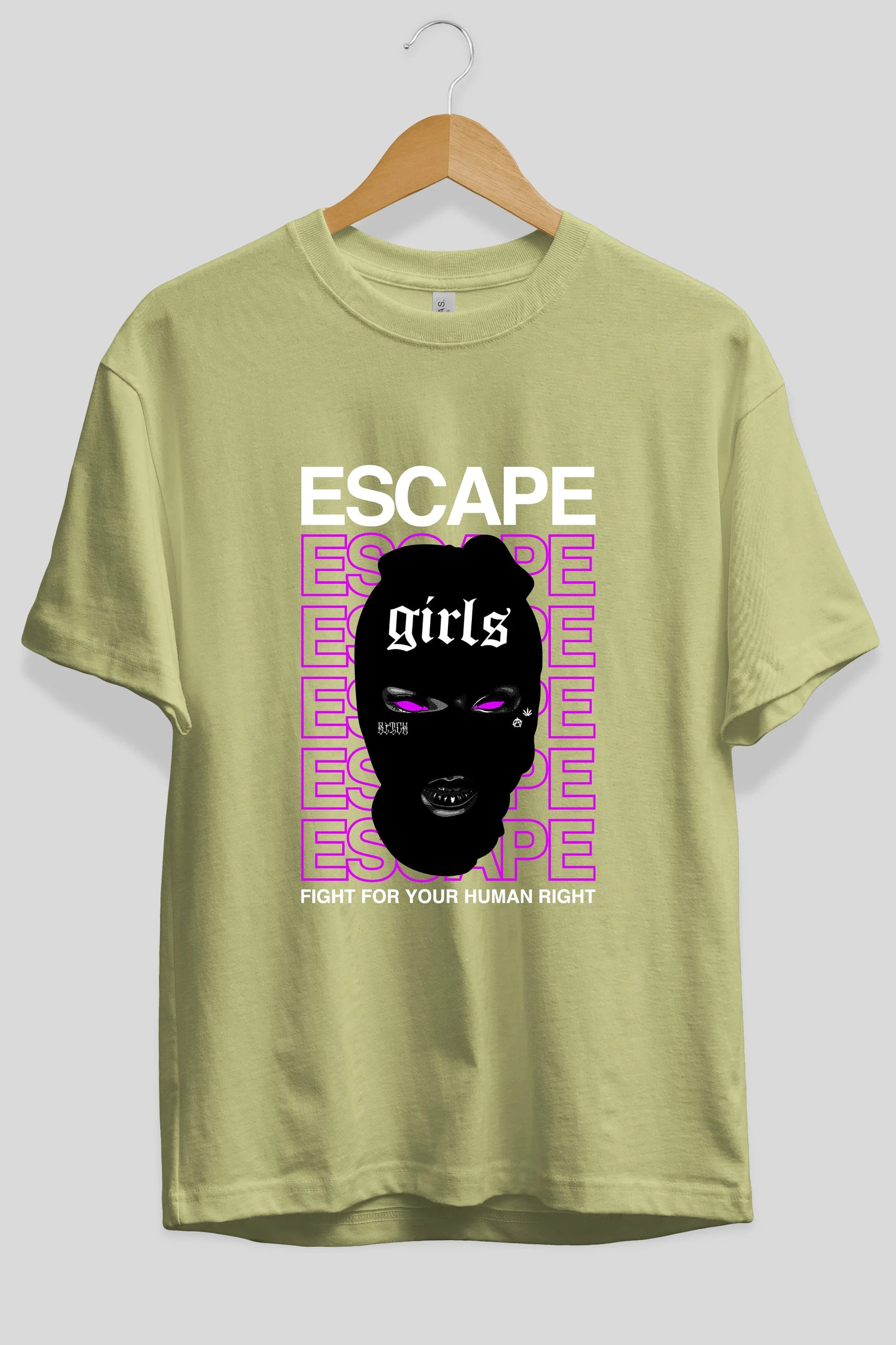Escape Girl Ön Baskılı Oversize t-shirt Erkek Kadın Unisex