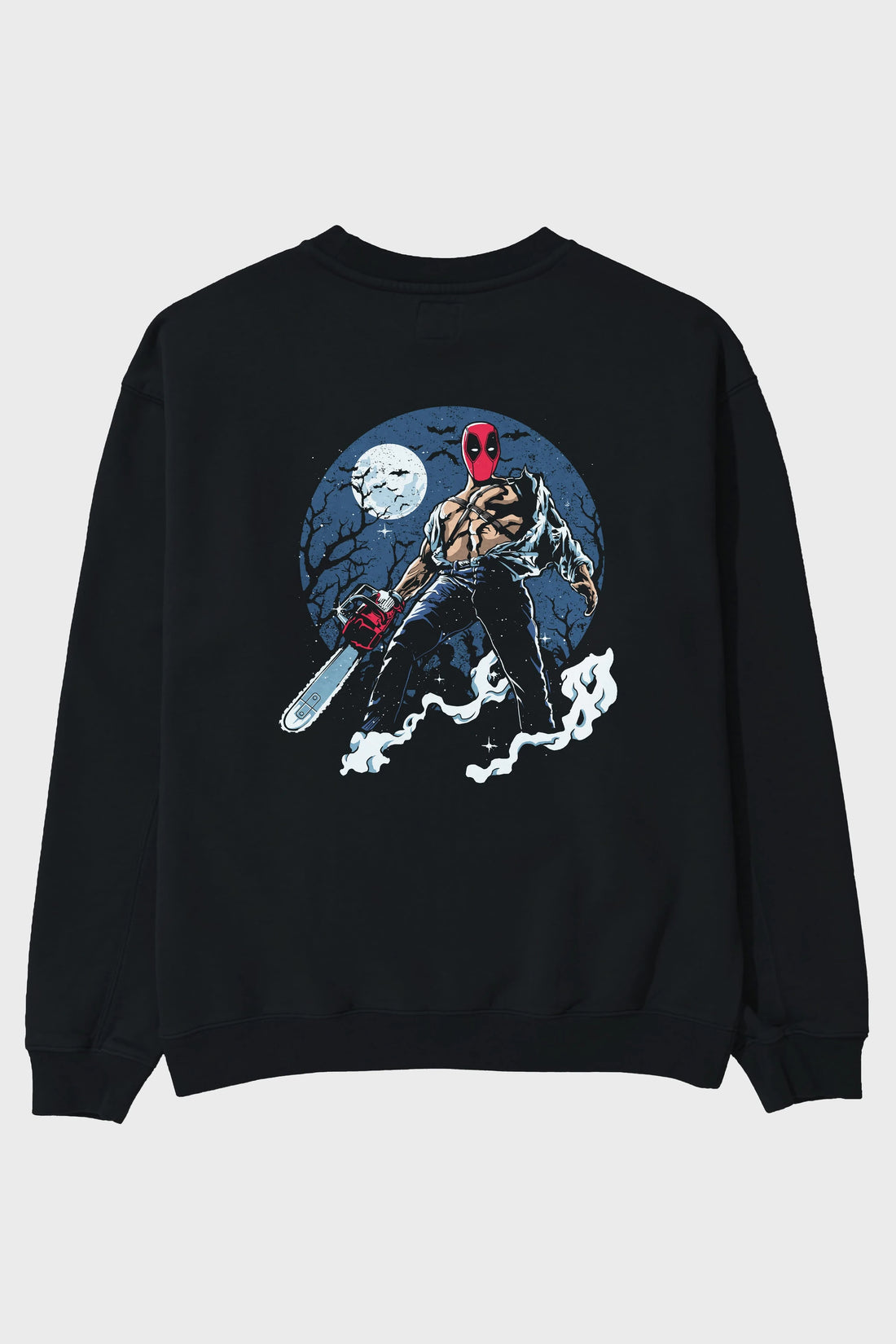 Evil Deadpool Arka Baskılı Oversize Sweatshirt Erkek Kadın Unisex