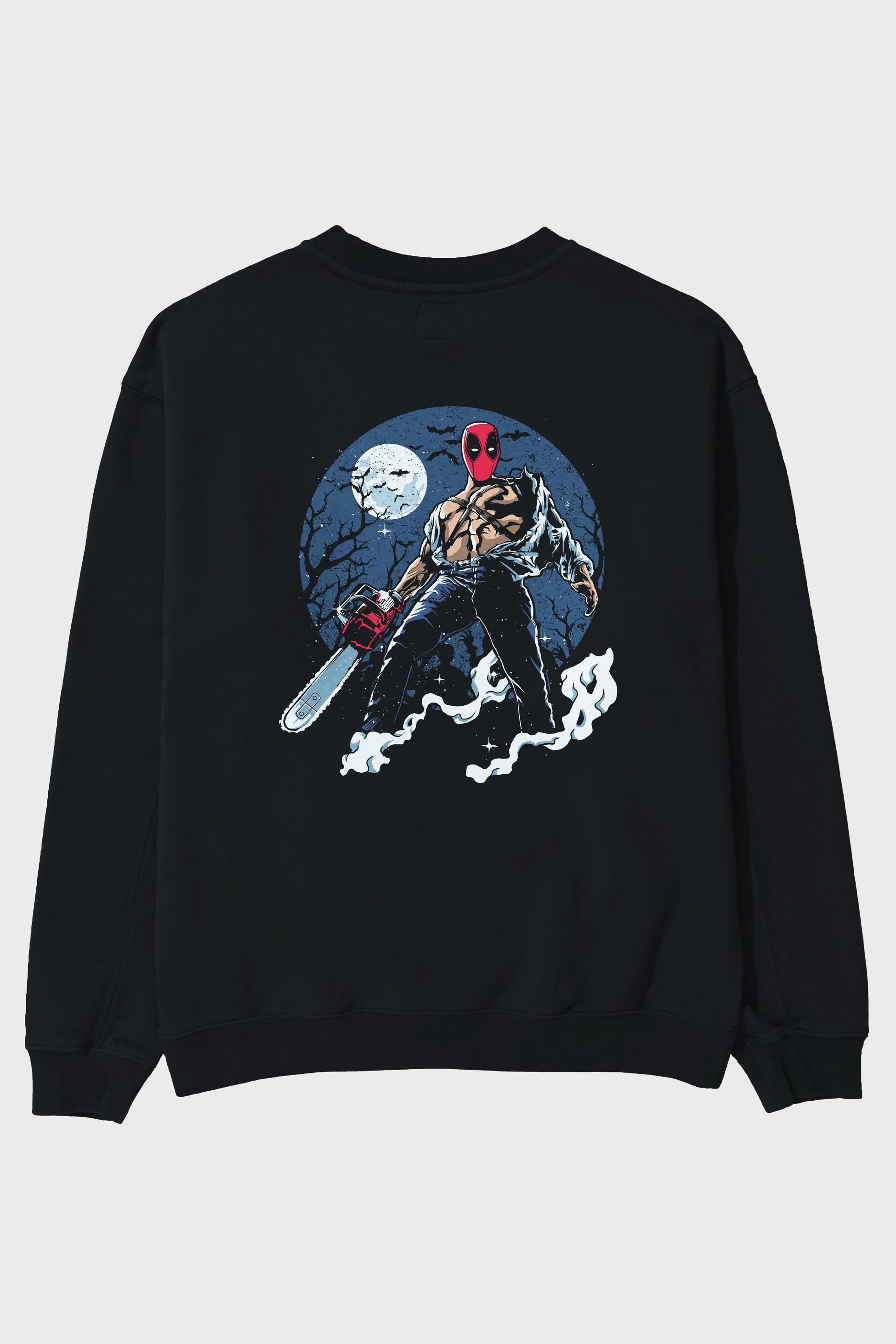 Evil Deadpool Arka Baskılı Oversize Sweatshirt Erkek Kadın Unisex
