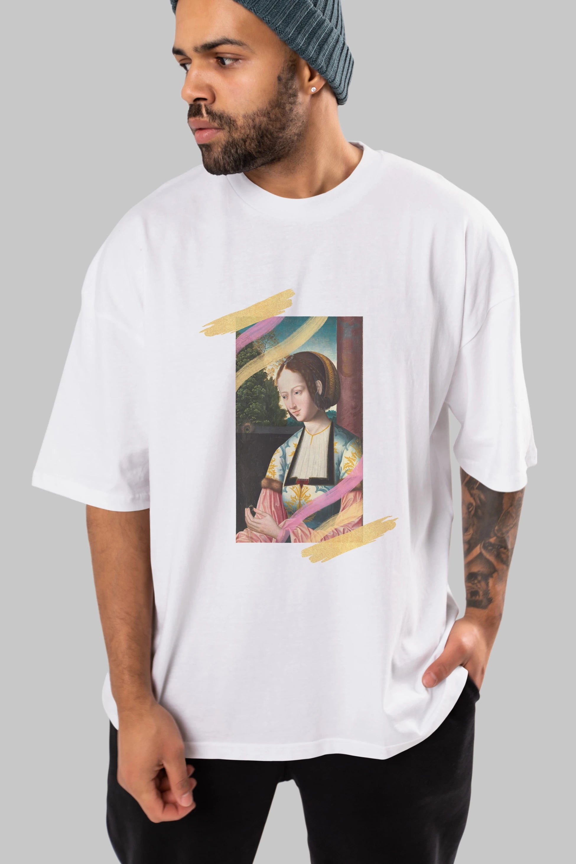 Woman Portrait Ön Baskılı Oversize t-shirt Erkek Kadın Unisex