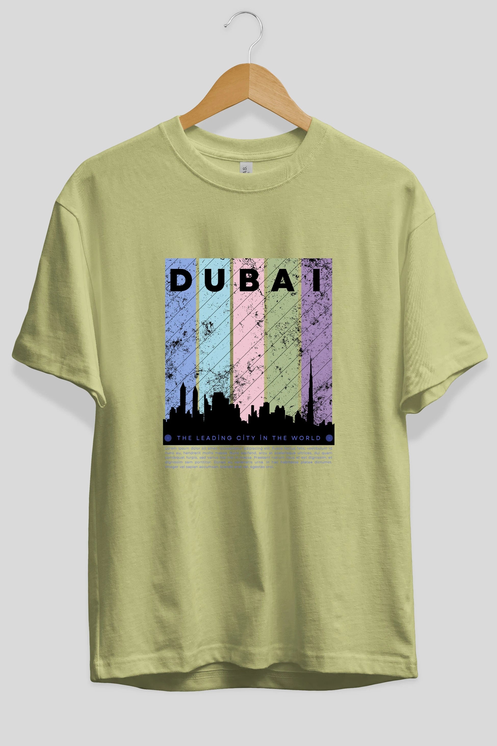Dubai Yazılı Ön Baskılı Oversize t-shirt Erkek Kadın Unisex
