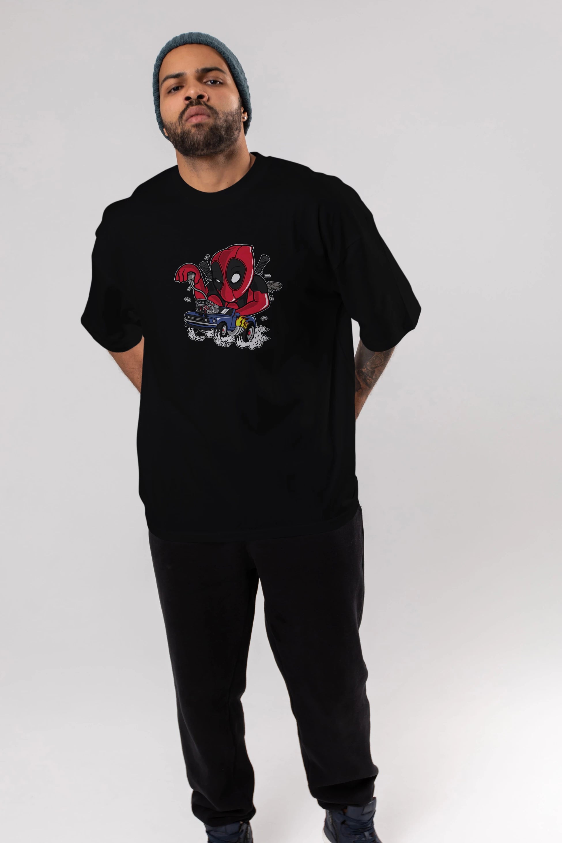 Deadpool (21) Ön Baskılı Oversize t-shirt Erkek Kadın Unisex %100 Pamuk Bisiklet Yaka tişort