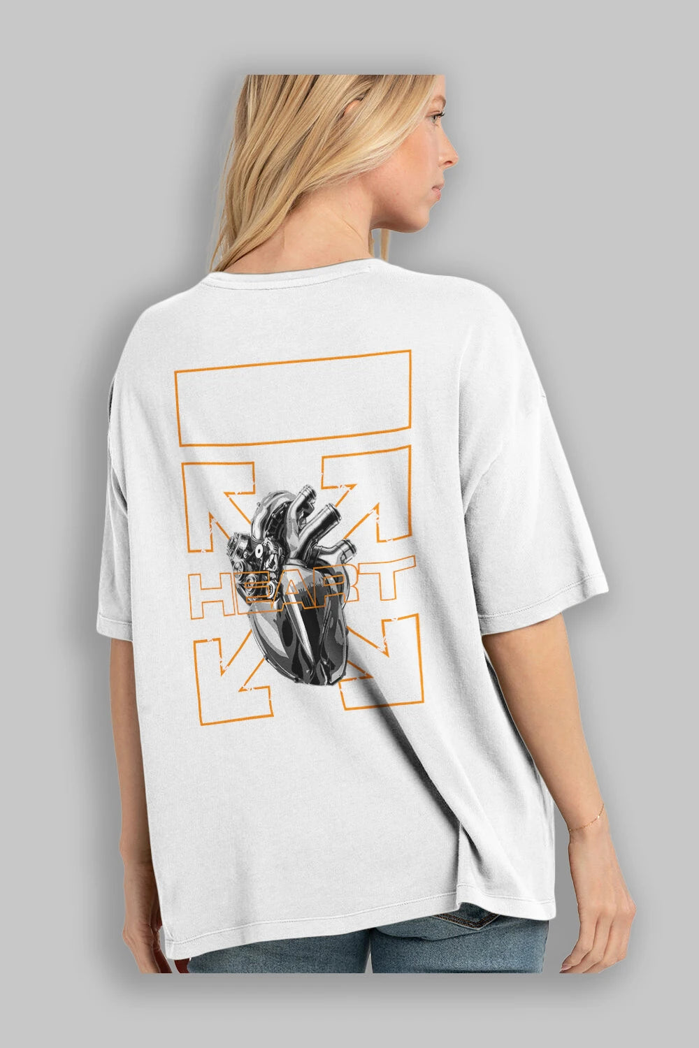 Future Heart Arka Baskılı Oversize t-shirt Erkek Kadın Unisex