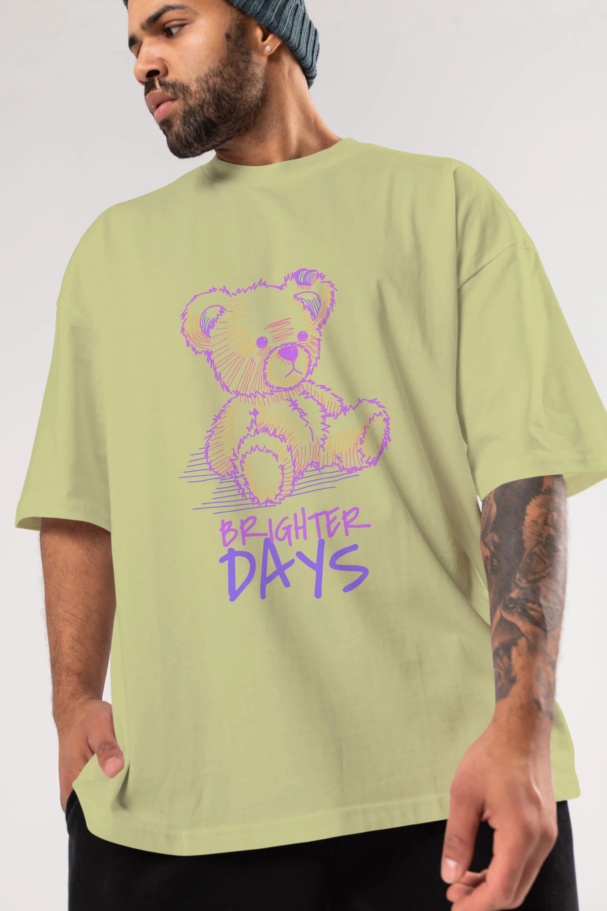 Brighter Days Ön Baskılı Oversize t-shirt Erkek Kadın Unisex