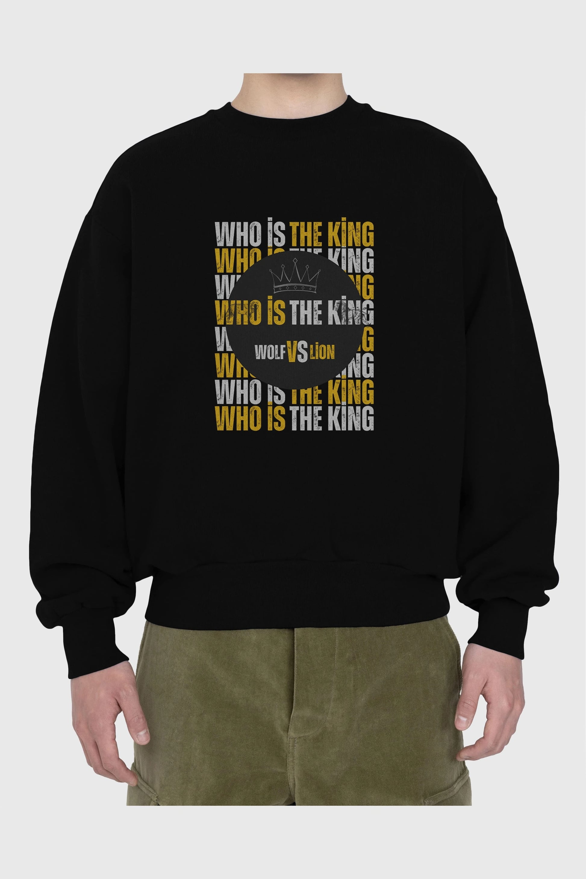 Who Is The King Yazılı Ön Baskılı Oversize Sweatshirt Erkek Kadın Unisex
