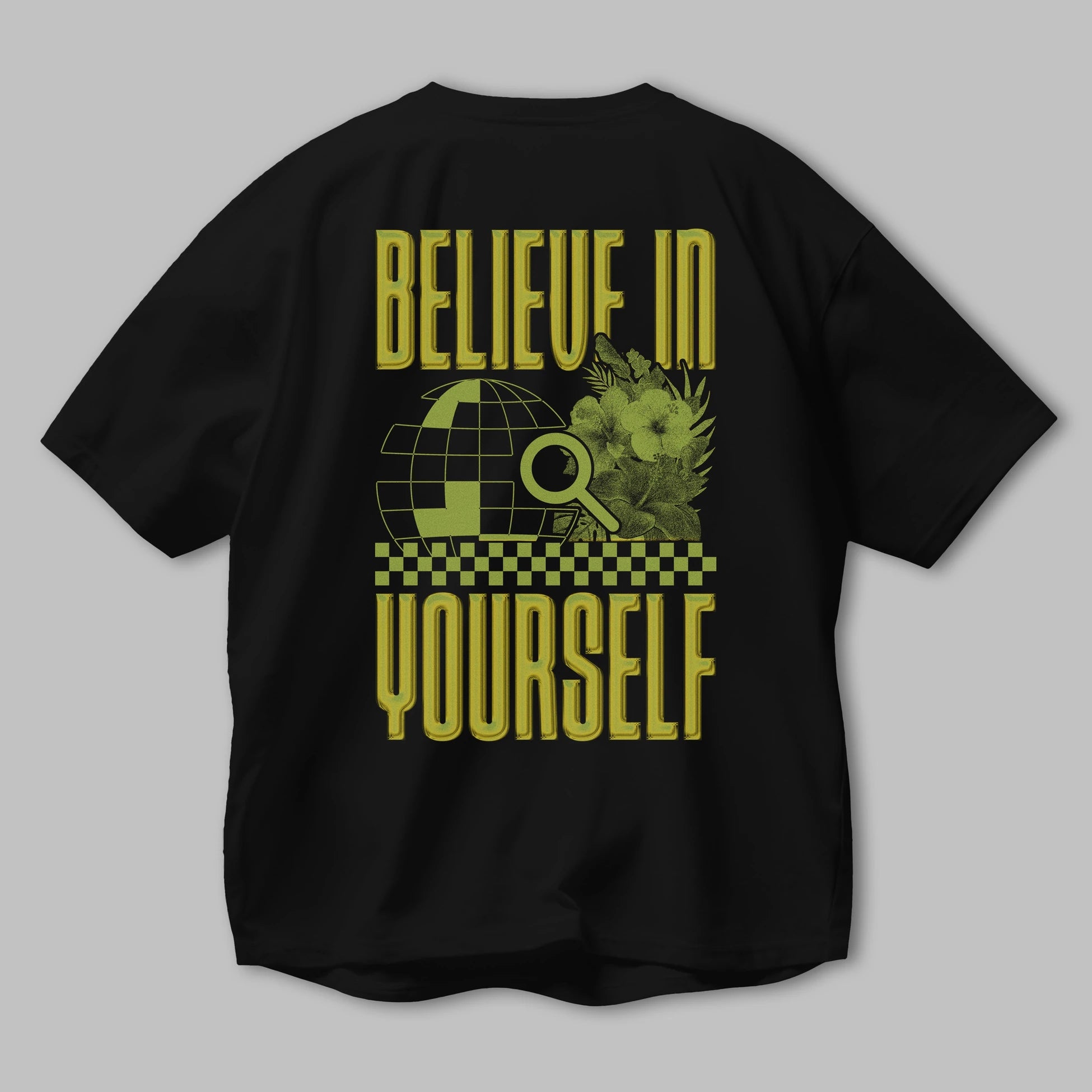Believe in Yourself Yellow Arka Baskılı Oversize t-shirt Erkek Kadın Unisex