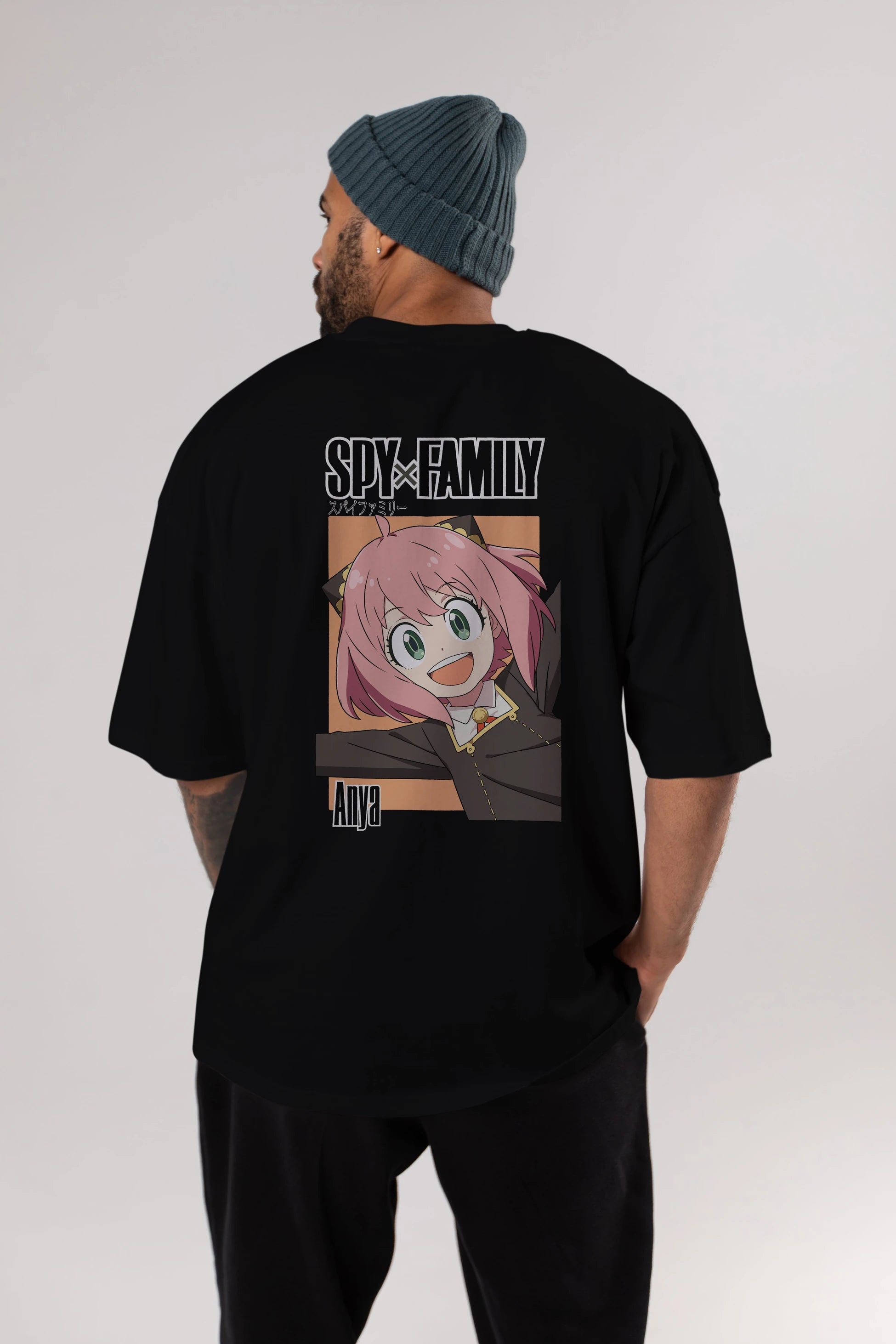 SPY X FAMILY Anya Anime Arka Baskılı Oversize t-shirt Erkek Kadın Unisex