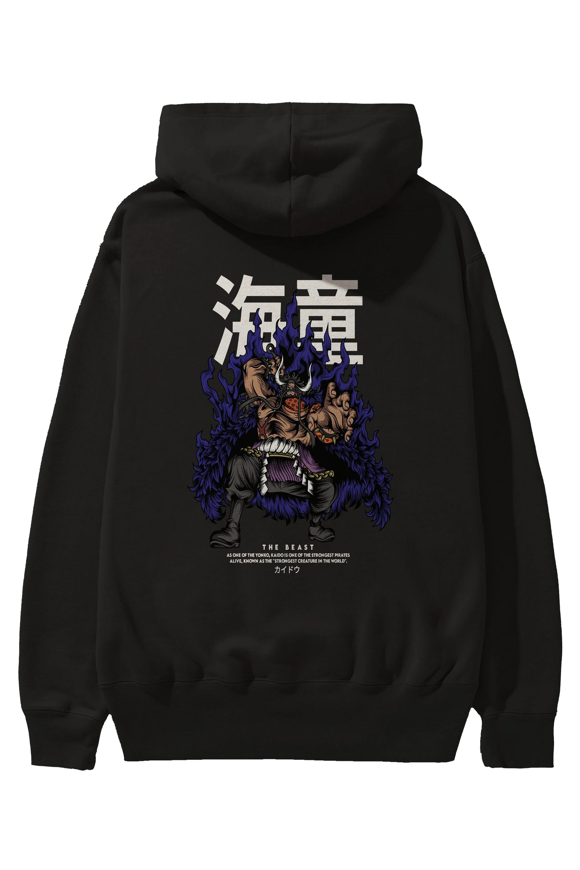 Kaido Anime Arka Baskılı Hoodie Oversize Kapüşonlu Sweatshirt Erkek Kadın Unisex