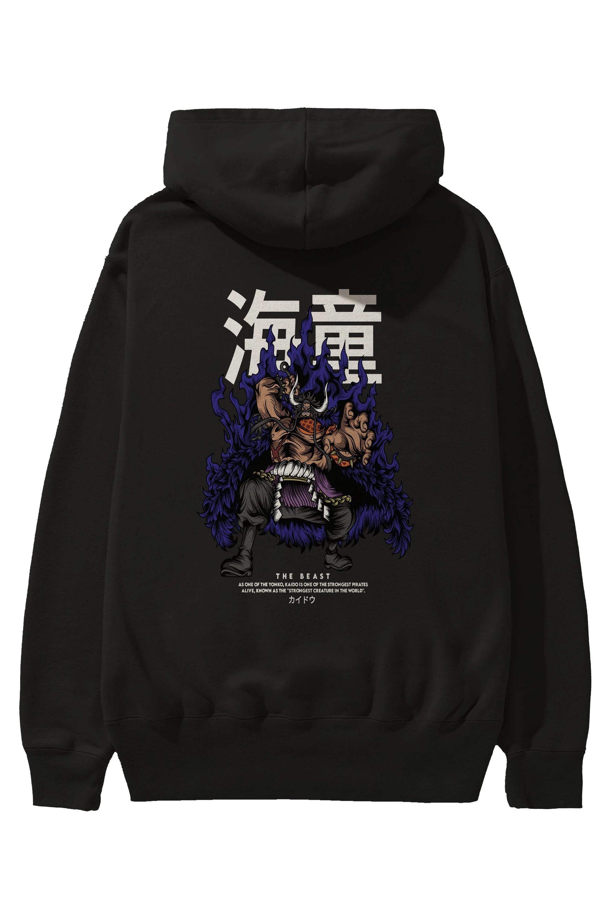 Kaido Anime Arka Baskılı Hoodie Oversize Kapüşonlu Sweatshirt Erkek Kadın Unisex