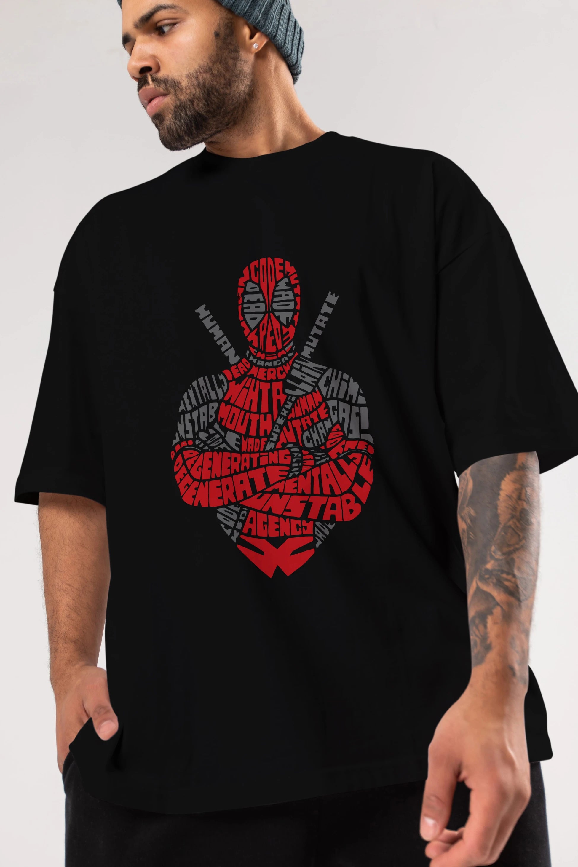 Deadpool (16) Ön Baskılı Oversize t-shirt Erkek Kadın Unisex %100 Pamuk Bisiklet Yaka tişort