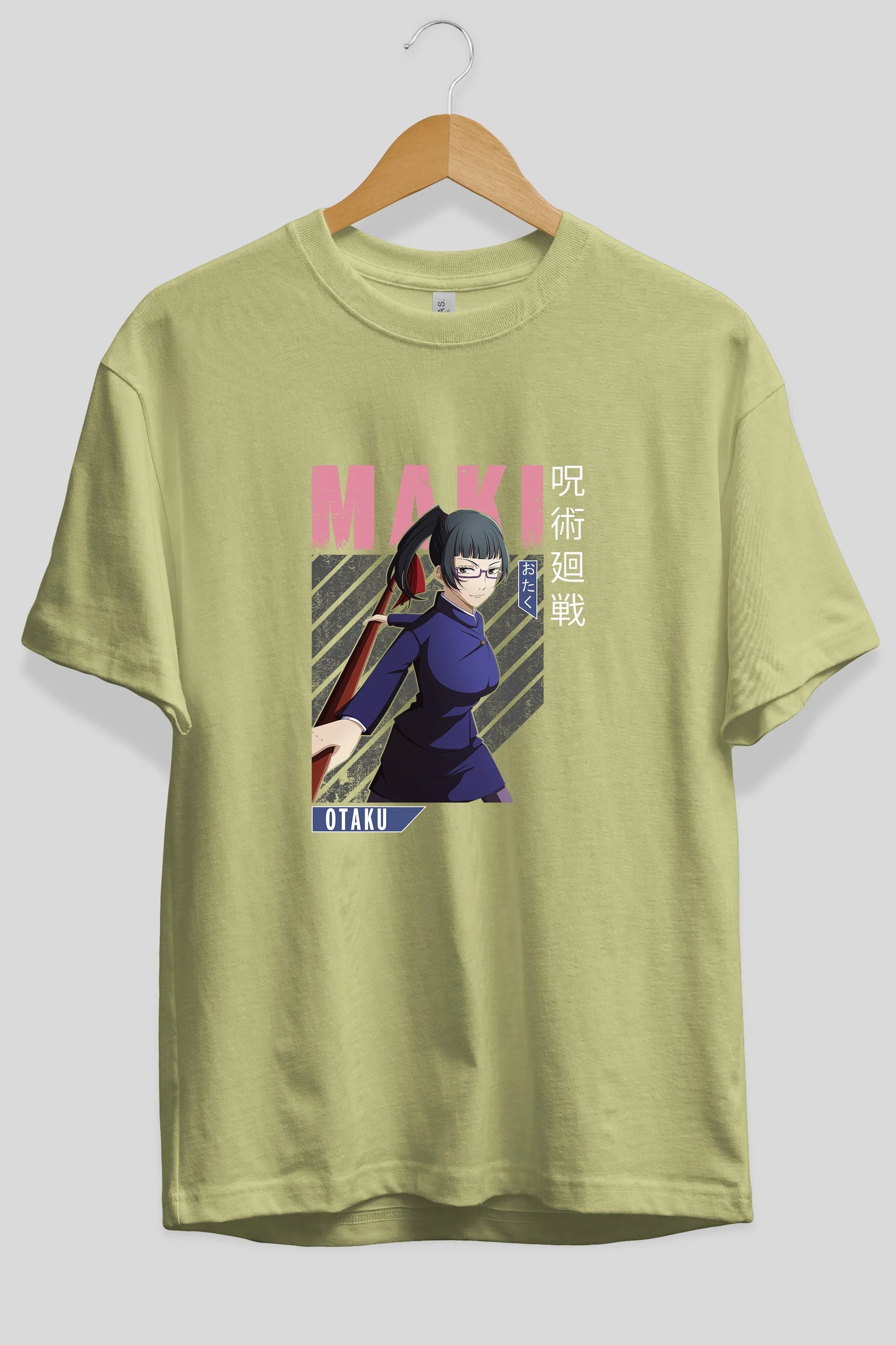 Maki Zenin CHAINSAWMAN Anime Ön Baskılı Oversize t-shirt %100 pamuk Erkek Kadın Unisex