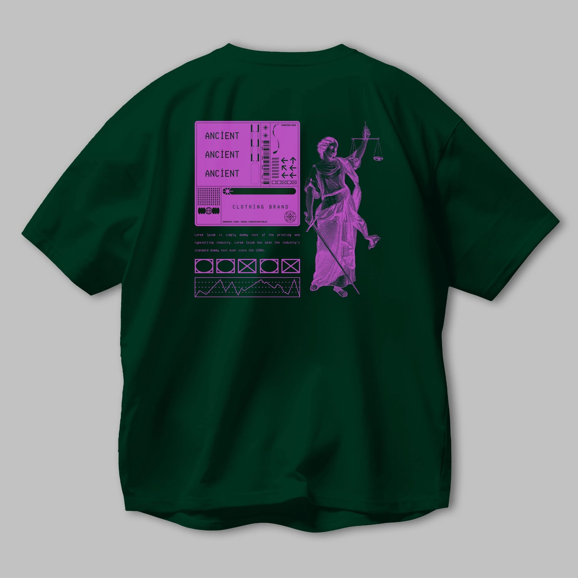 Ancient Streetwear Arka Baskılı Oversize t-shirt Erkek Kadın Unisex