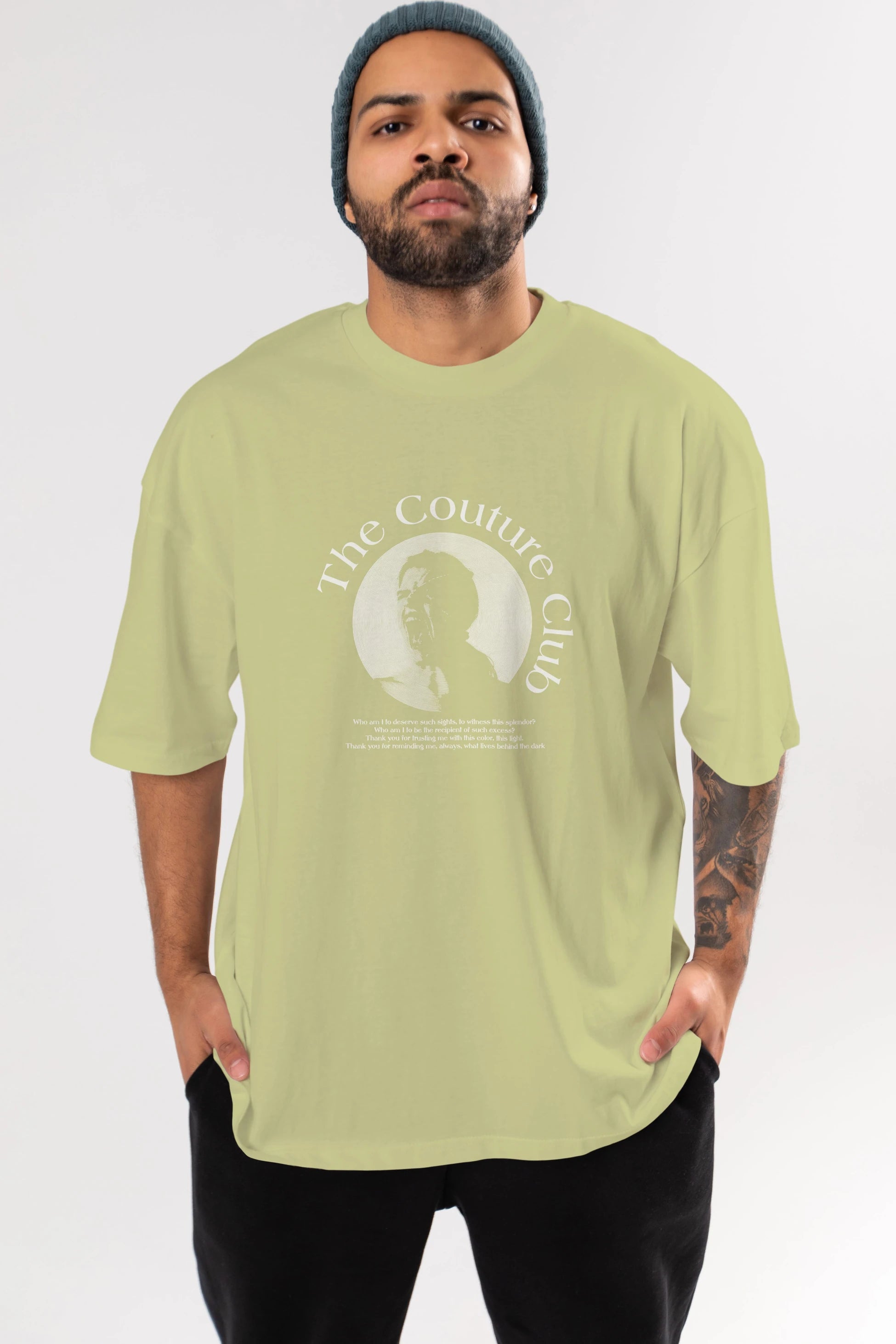 The Couture Club Ön Baskılı Oversize t-shirt Erkek Kadın Unisex