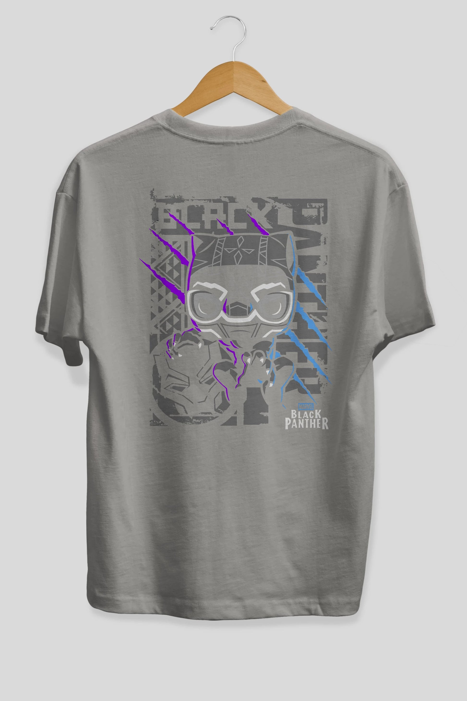 Black Panther Arka Baskılı Oversize t-shirt Erkek Kadın Unisex %100 Pamuk Bisiklet Yaka tişort