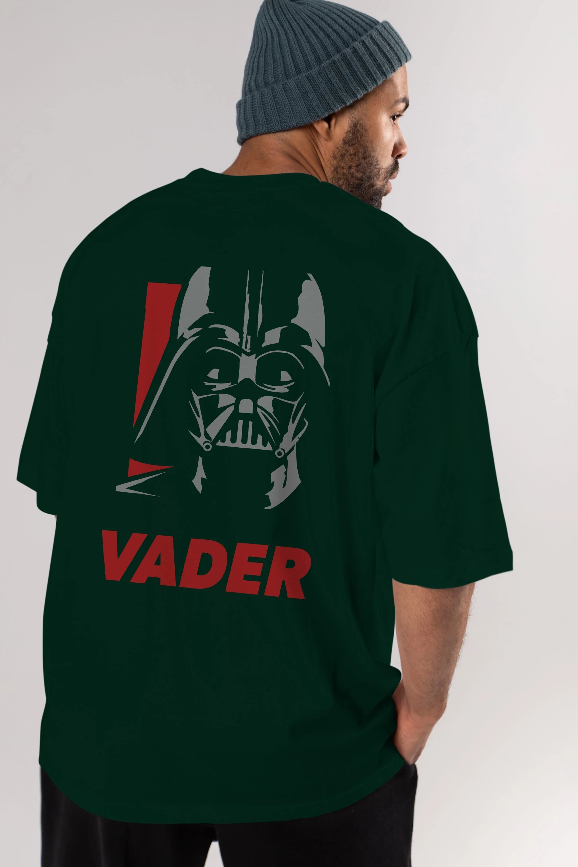 Darth Vader Arka Baskılı Oversize t-shirt Erkek Kadın Unisex %100 Pamuk Bisiklet Yaka tişort