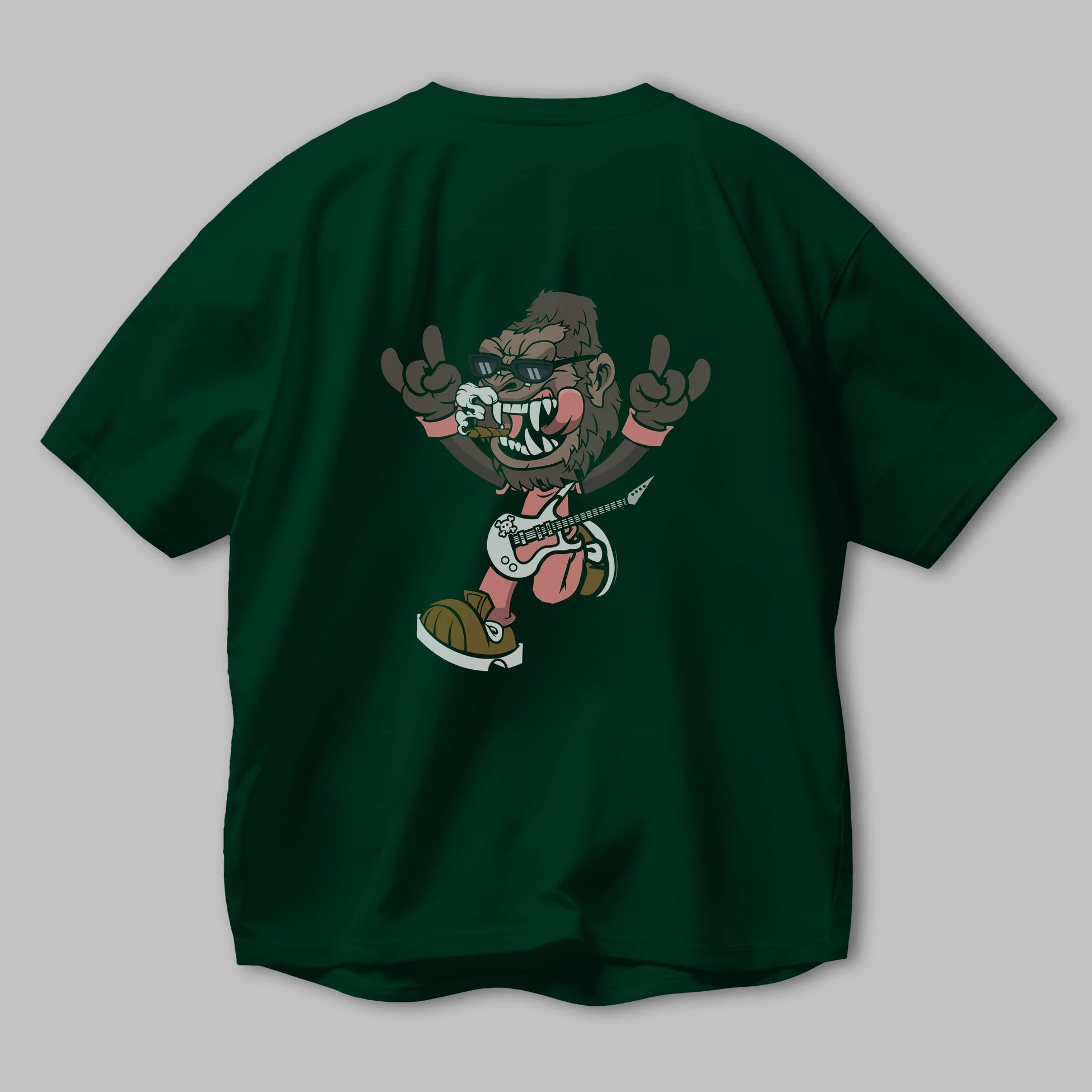 Gorilla Metal Arka Baskılı Oversize t-shirt Erkek Kadın Unisex %100 Pamuk tişort