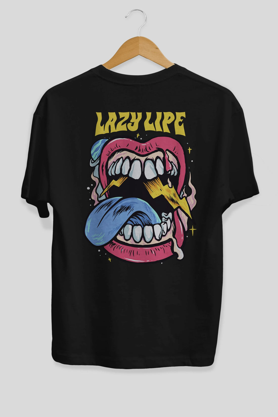 Lazy Lipe Arka Baskılı Oversize t-shirt Erkek Kadın Unisex