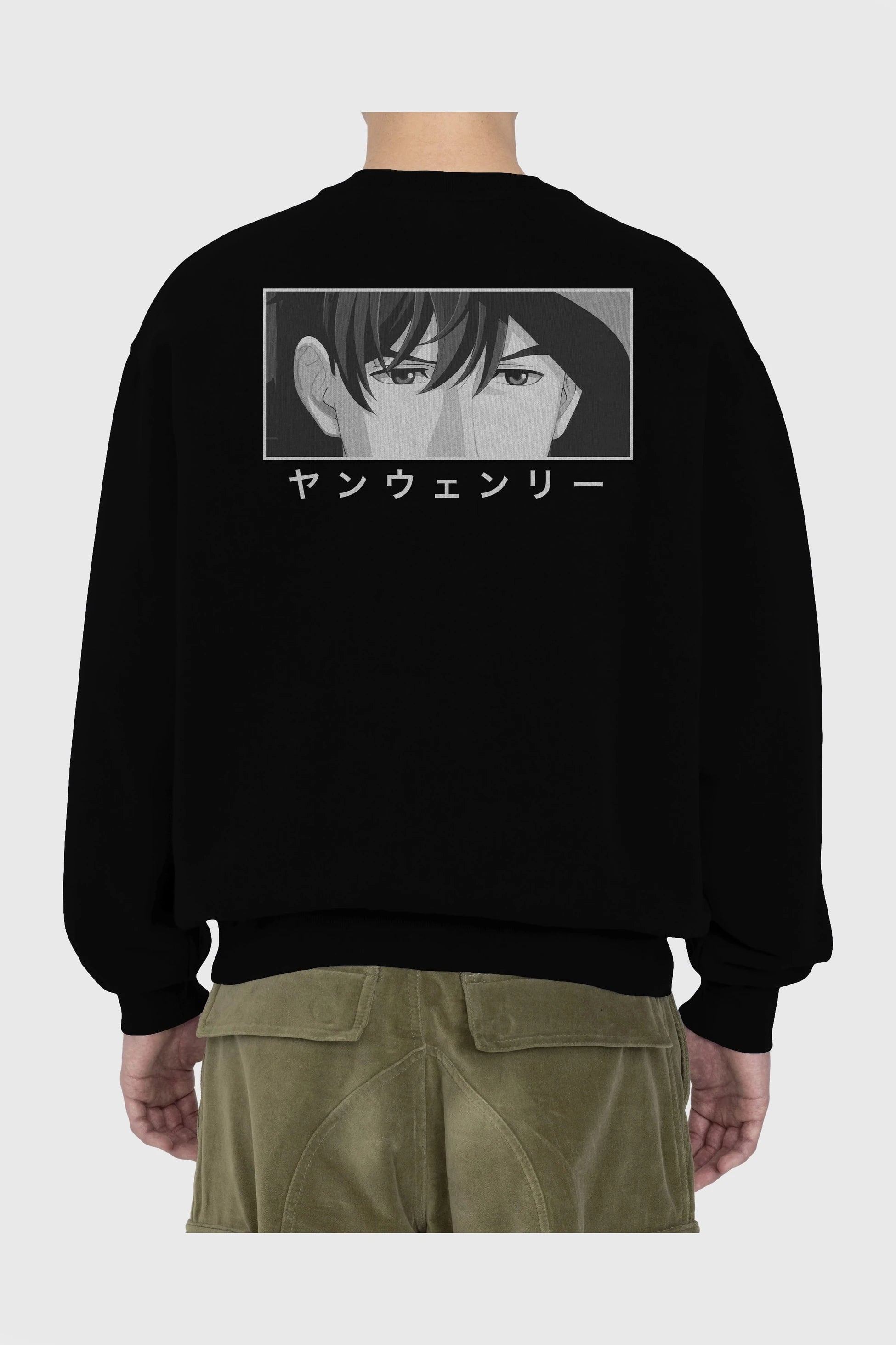 Wen-li Yang 1 Anime Arka Baskılı Oversize Sweatshirt Erkek Kadın Unisex