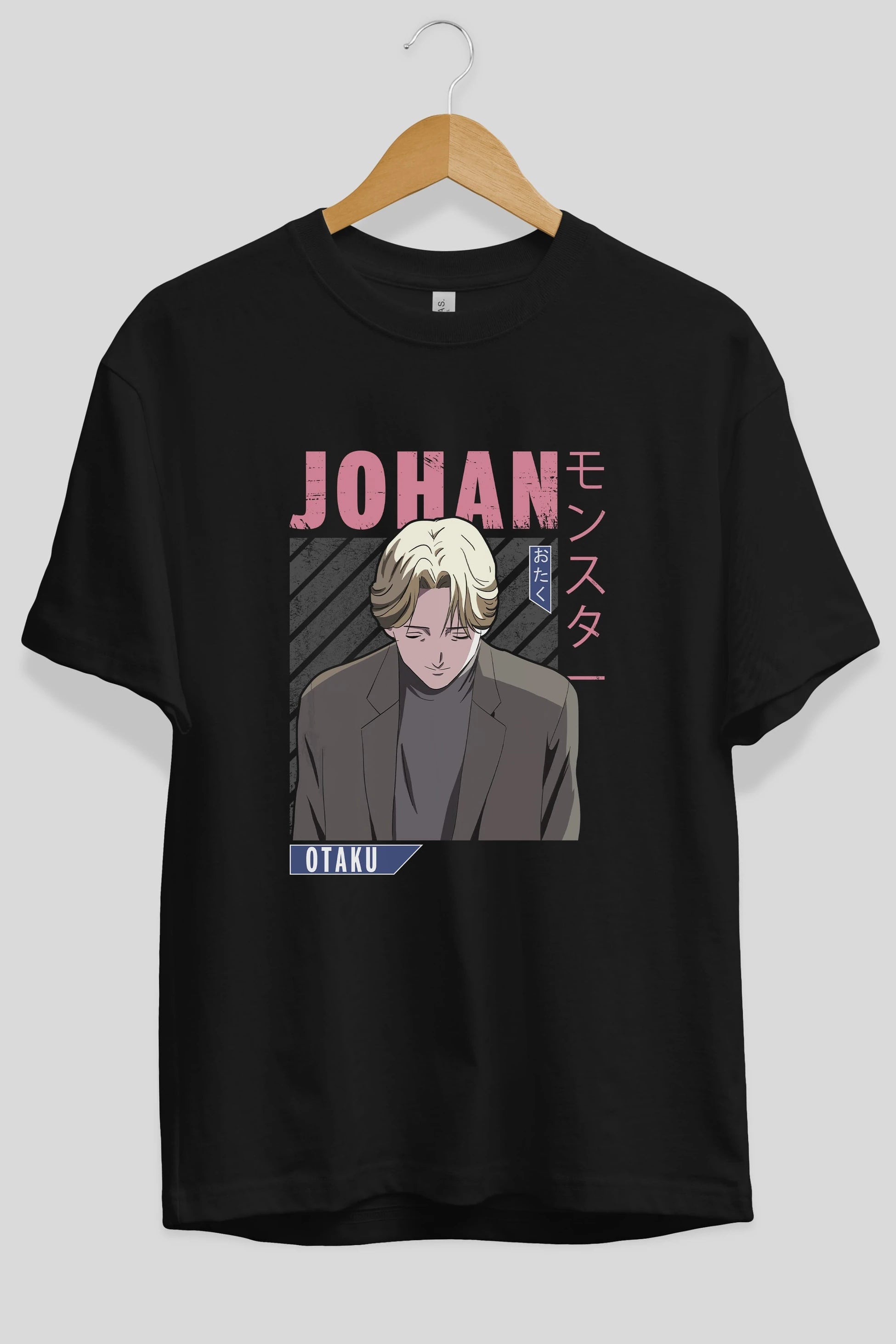 Johan Liebert MONSTER Anime Ön Baskılı Oversize t-shirt %100 pamuk Erkek Kadın Unisex
