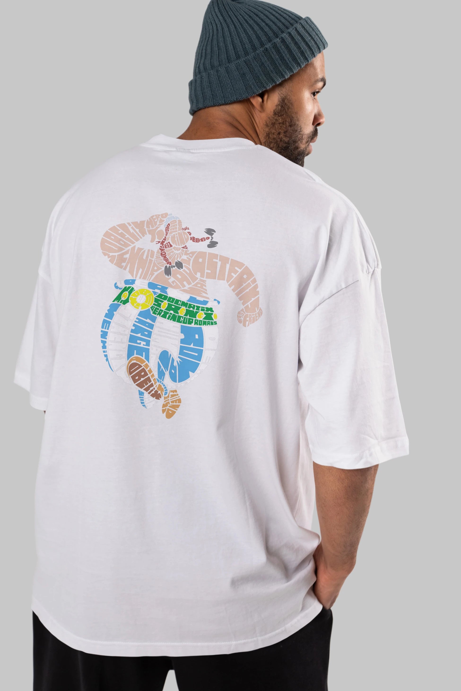 Obelix Arka Baskılı Oversize t-shirt %100 pamuk Erkek Kadın Unisex