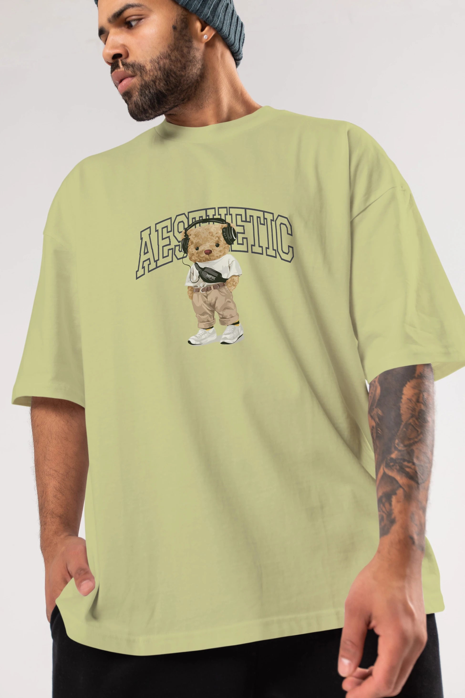 Teddy Bear Aesthetıc Ön Baskılı Oversize t-shirt Erkek Kadın Unisex %100 Pamuk