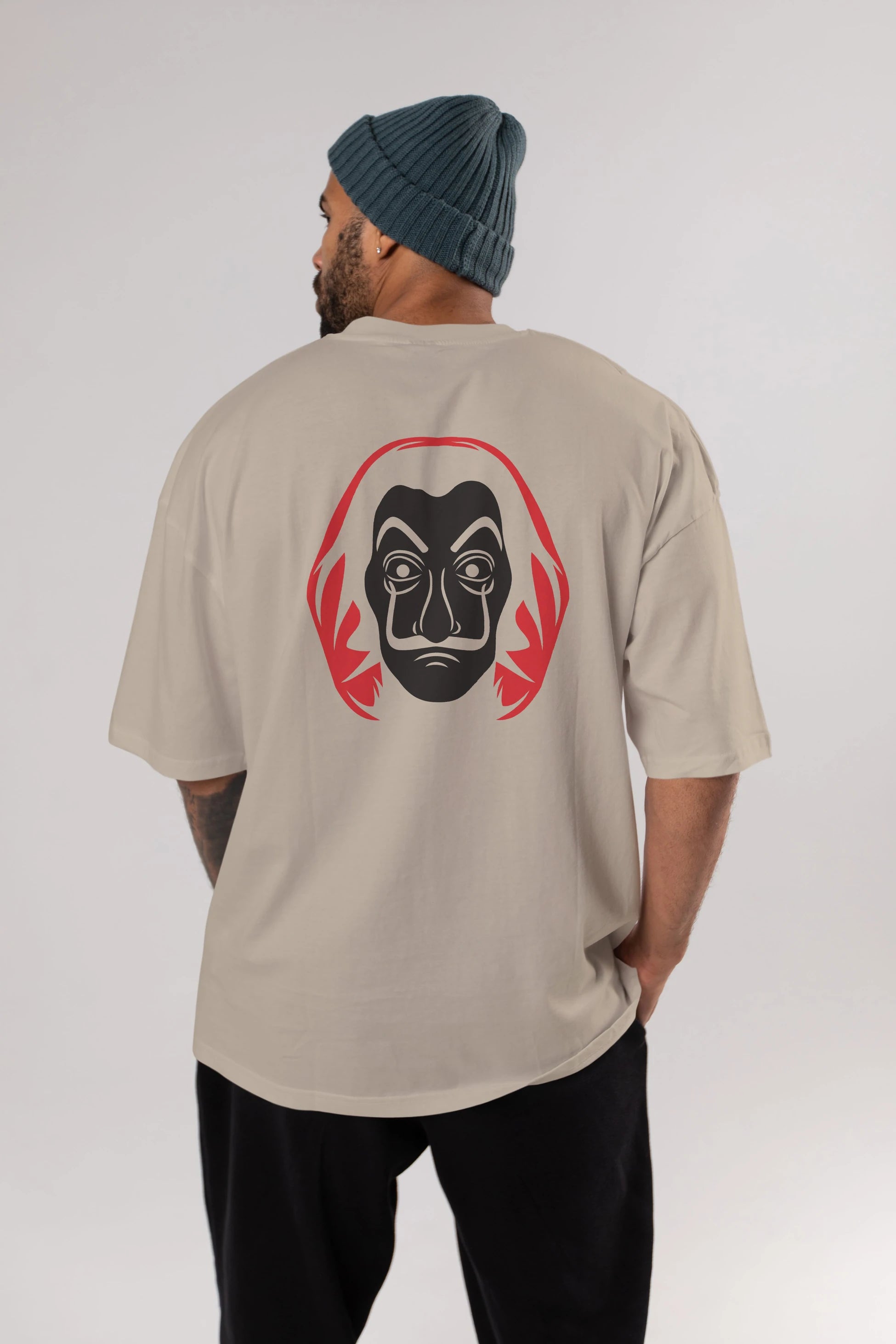 La Casa De Papel (8) Arka Baskılı Oversize t-shirt Erkek Kadın Unisex %100 Pamuk Bisiklet Yaka tişort