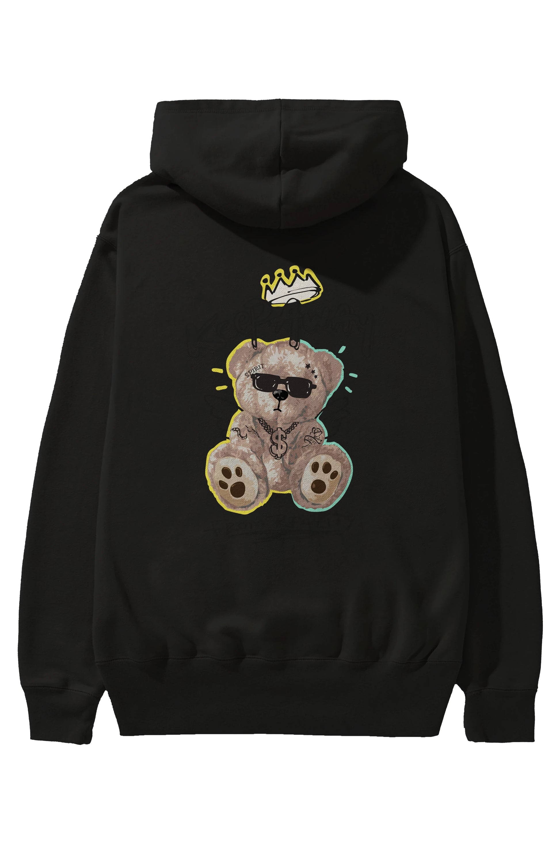 Keep Away Bear 2 Arka Baskılı Hoodie Oversize Kapüşonlu Sweatshirt Erkek Kadın Unisex