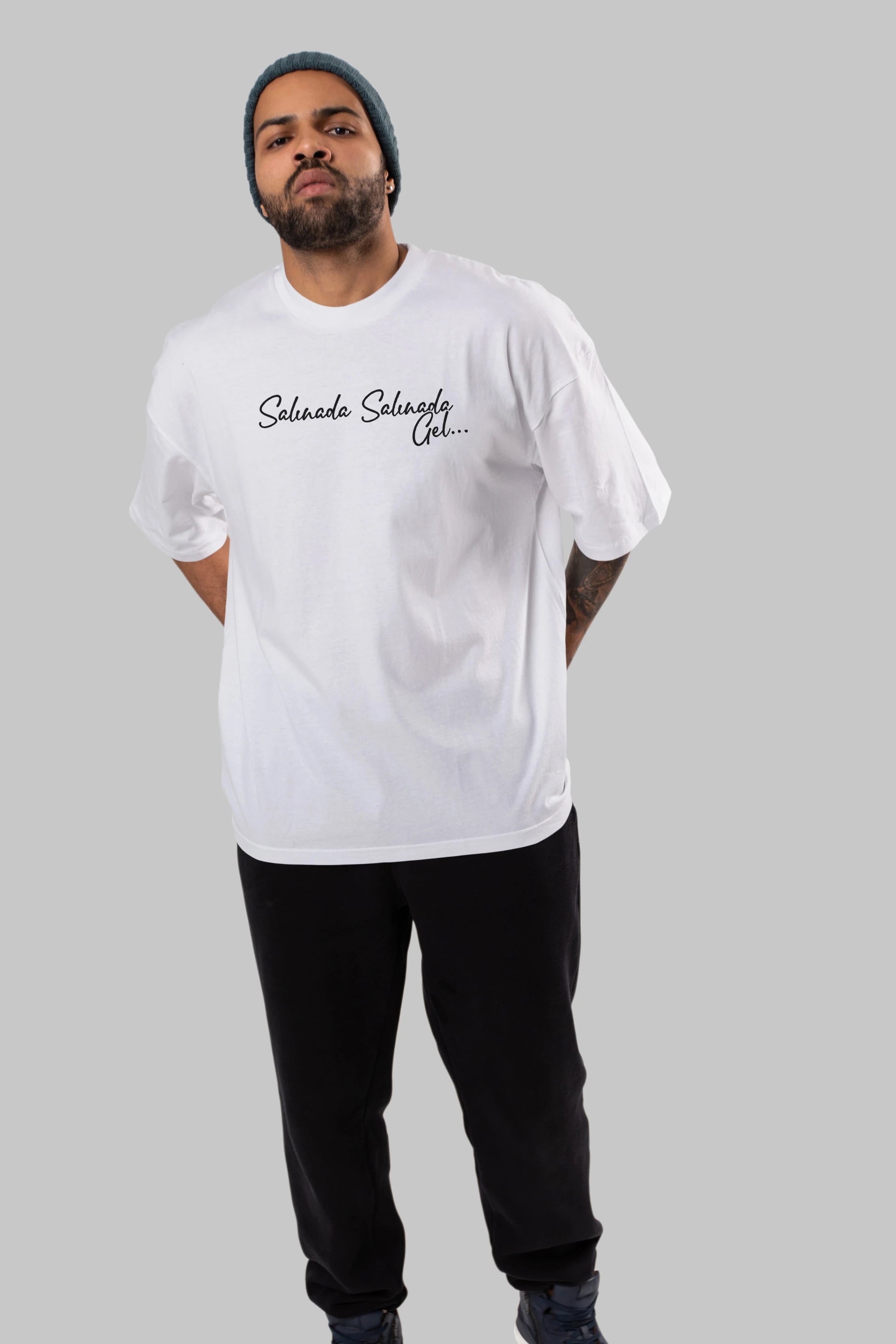 Salınada Salına Gel Ön Baskılı Oversize t-shirt %100 pamuk Erkek Kadın Unisex