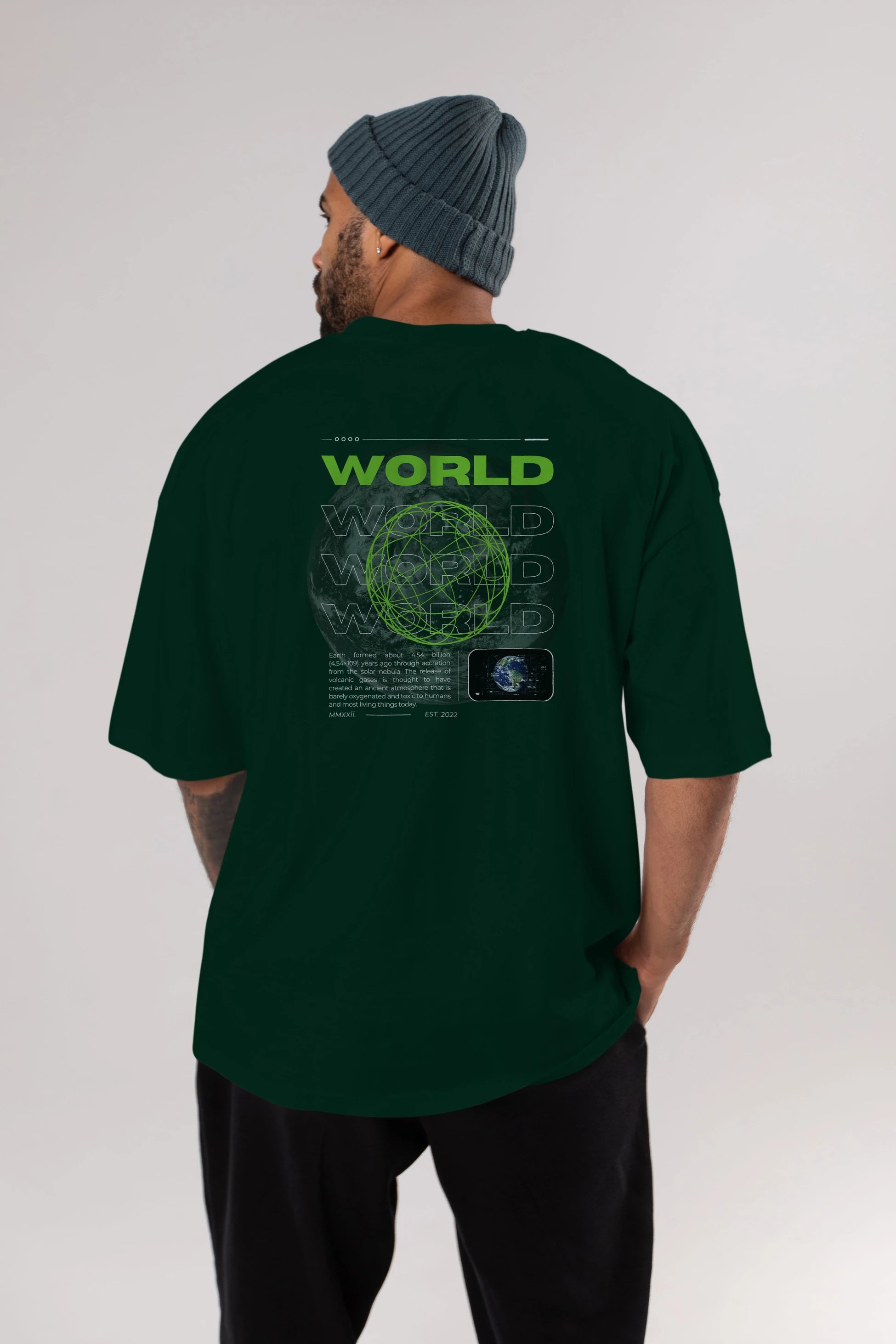 World Streetwear Arka Baskılı Oversize t-shirt Erkek Kadın Unisex