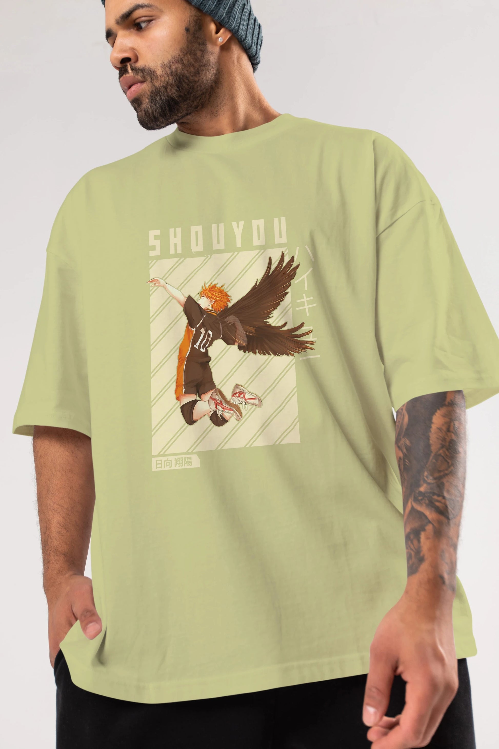 Shouyou Hinata 3 Anime Ön Baskılı Oversize t-shirt %100 pamuk Erkek Kadın Unisex