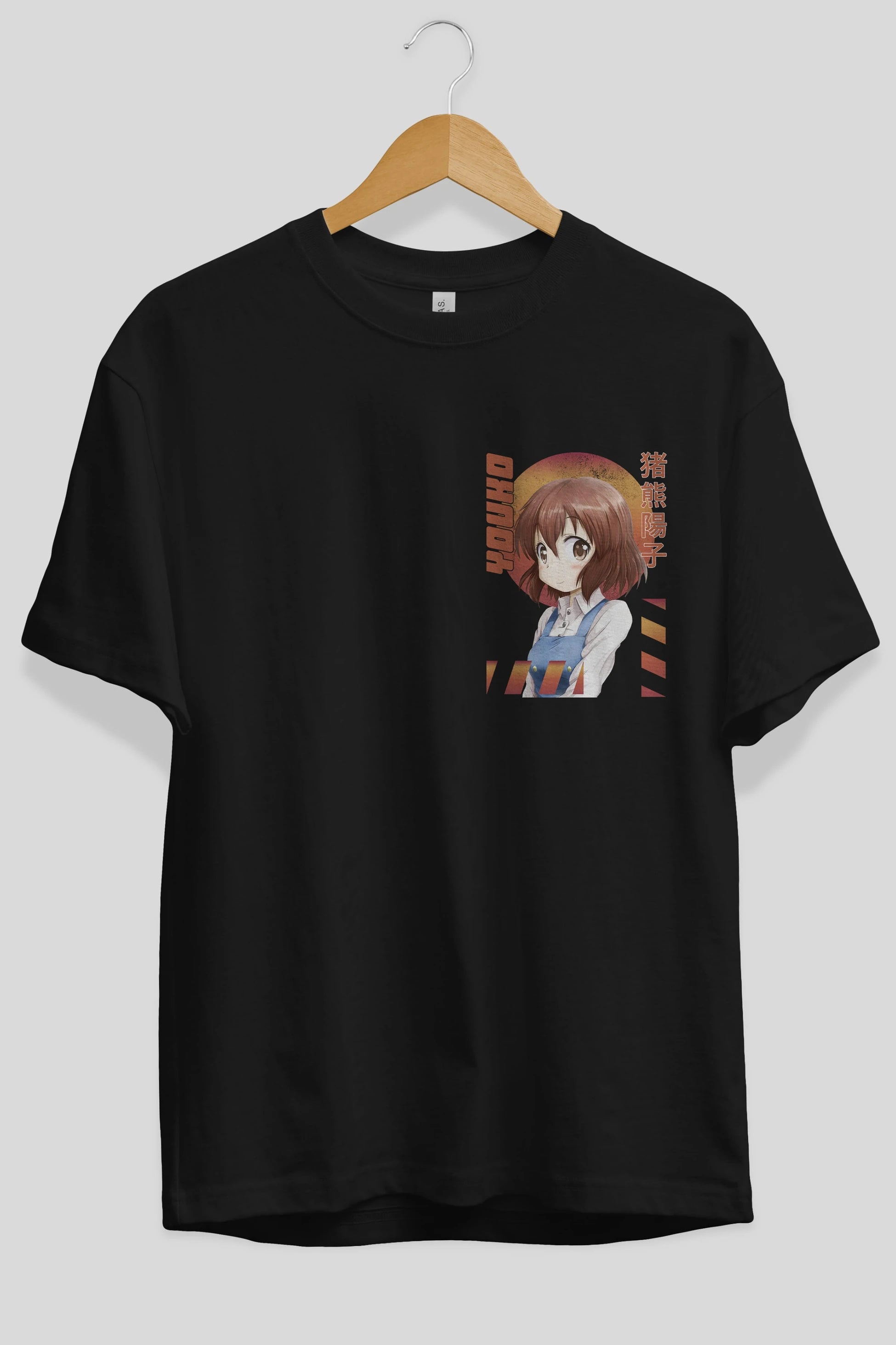 Youko Inokuma 5 Ön Sol Baskılı Oversize t-shirt Erkek Kadın Unisex %100 Pamuk Bisiklet Yaka tişort