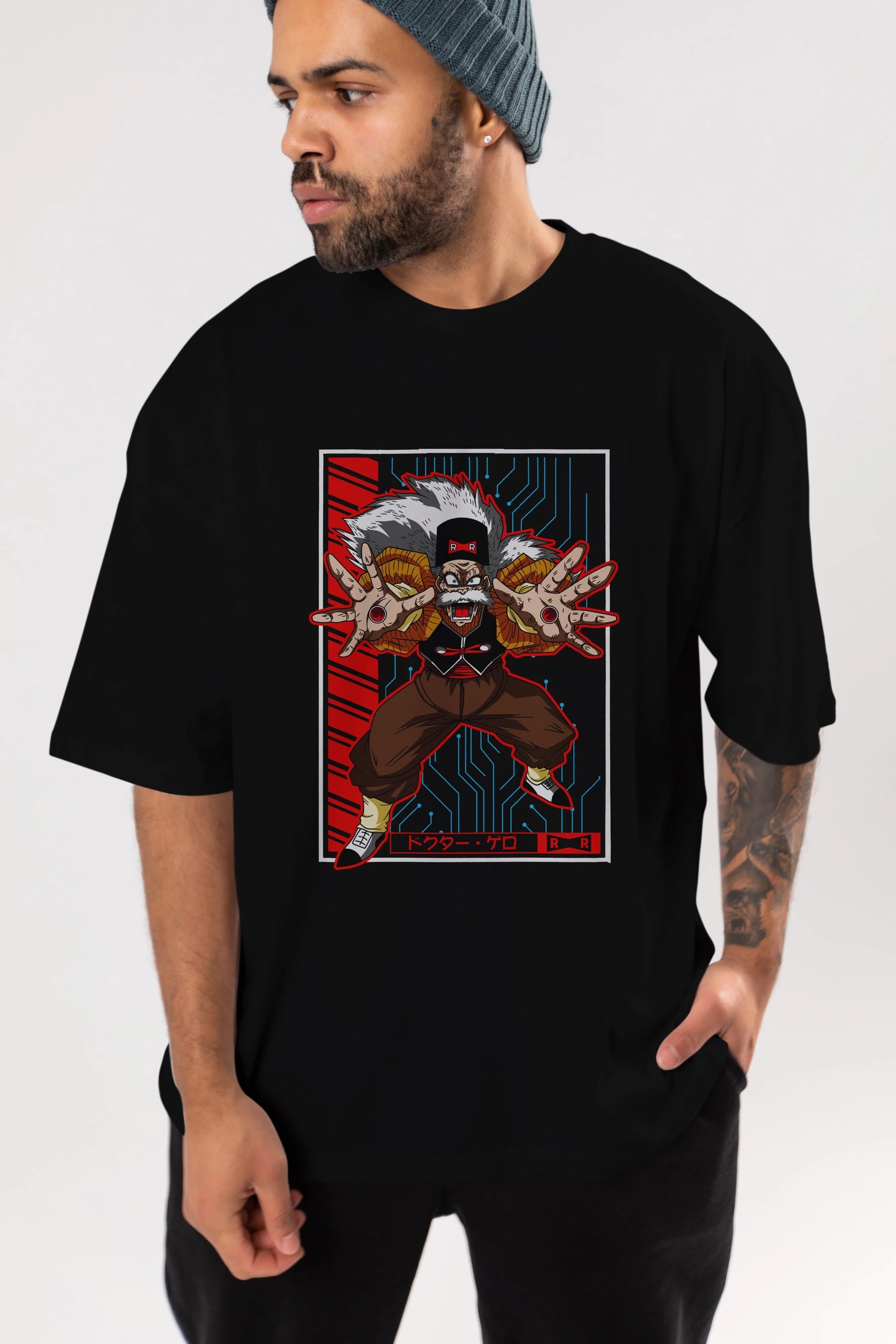 DragonBall DrMakigero Anime Ön Baskılı Oversize t-shirt %100 pamuk Erkek Kadın Unisex