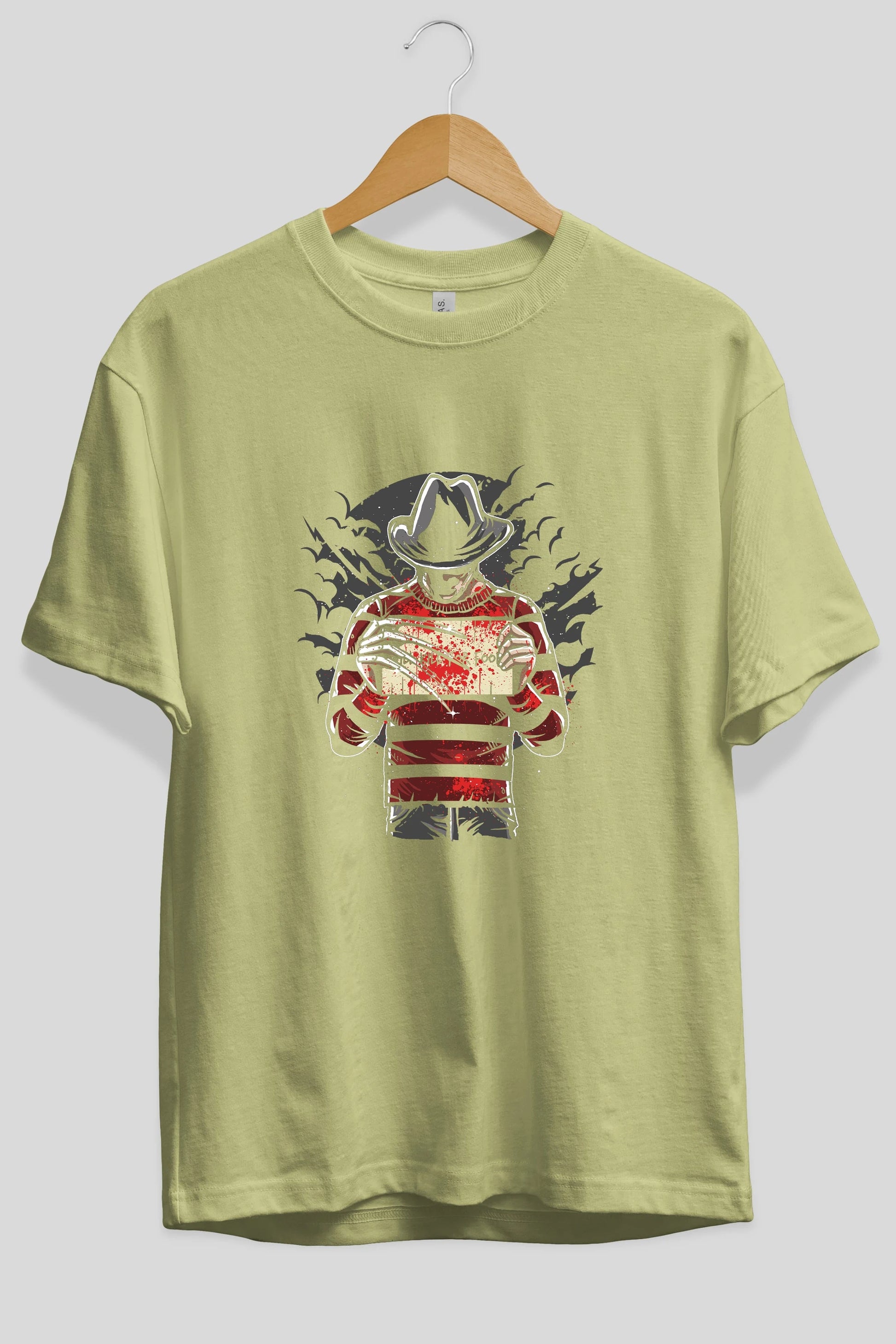 Freddy Will Kill For Food Ön Baskılı Oversize t-shirt Erkek Kadın Unisex %100 Pamuk tişort
