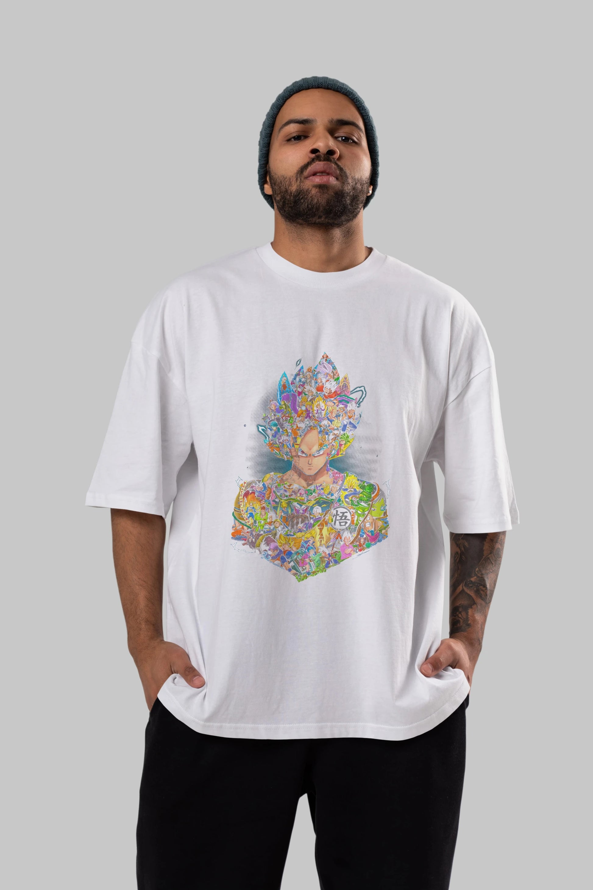 DRAGON BALL ART Anime Ön Baskılı Oversize t-shirt %100 pamuk Erkek Kadın Unisex