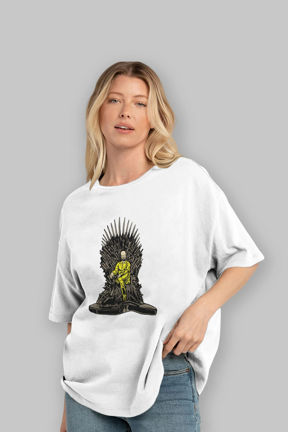 Danger Throne Ön Baskılı Oversize t-shirt Erkek Kadın Unisex %100 Pamuk tişort