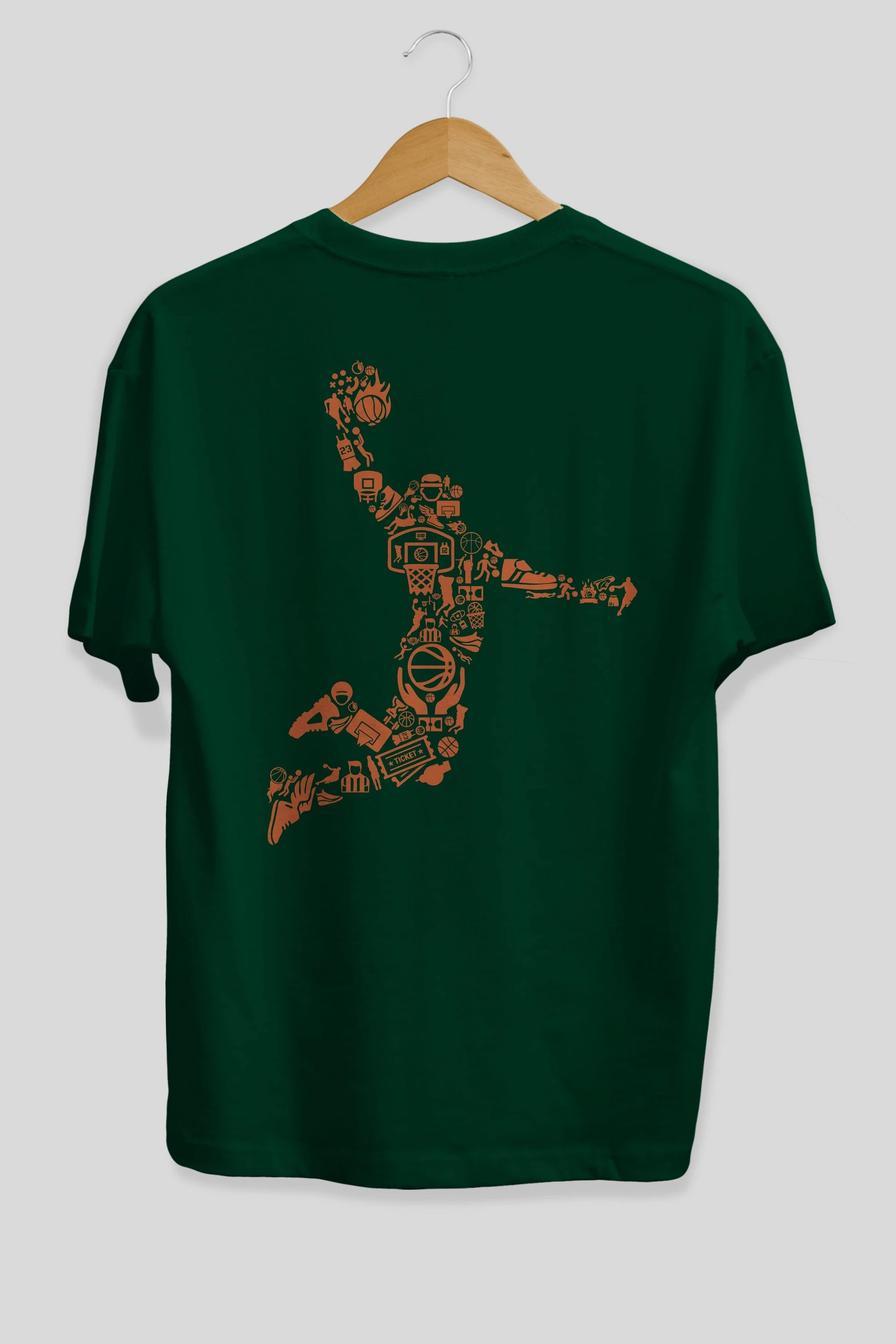 Basketball Player Arka Baskılı Oversize t-shirt %100 pamuk Erkek Kadın Unisex