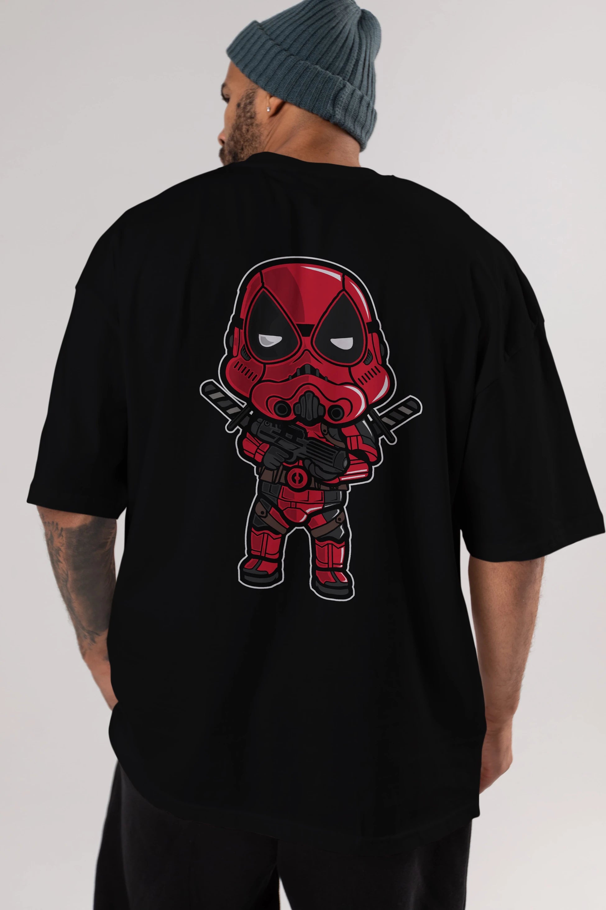 Deadpool (22) Arka Baskılı Oversize t-shirt Erkek Kadın Unisex %100 Pamuk Bisiklet Yaka tişort