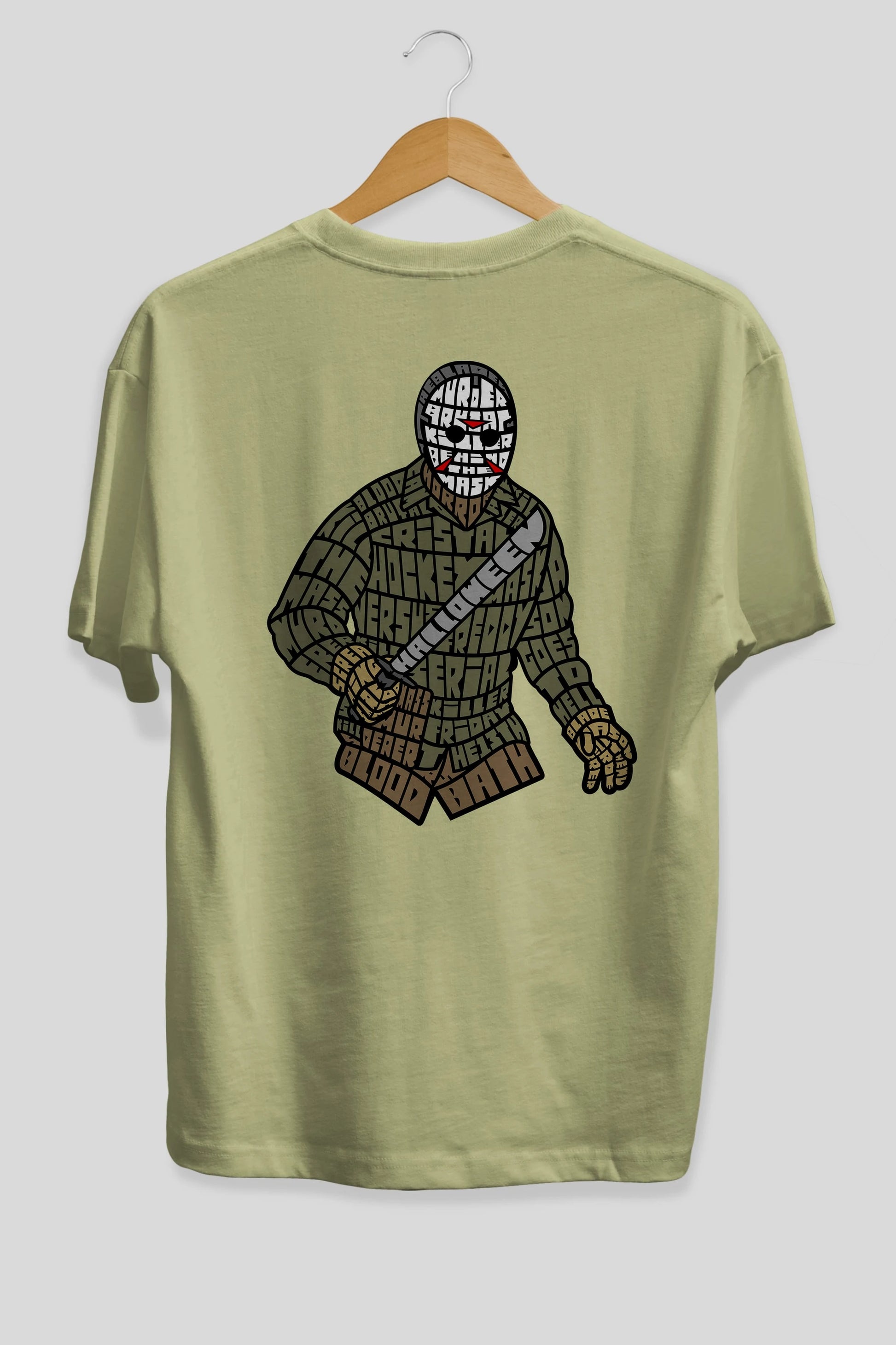 Jason Arka Baskılı Oversize t-shirt %100 pamuk Erkek Kadın Unisex