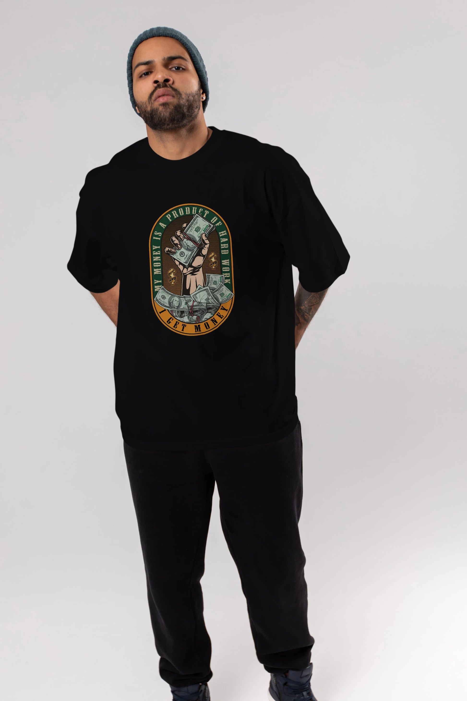 I Get Money Ön Baskılı Oversize t-shirt Erkek Kadın Unisex