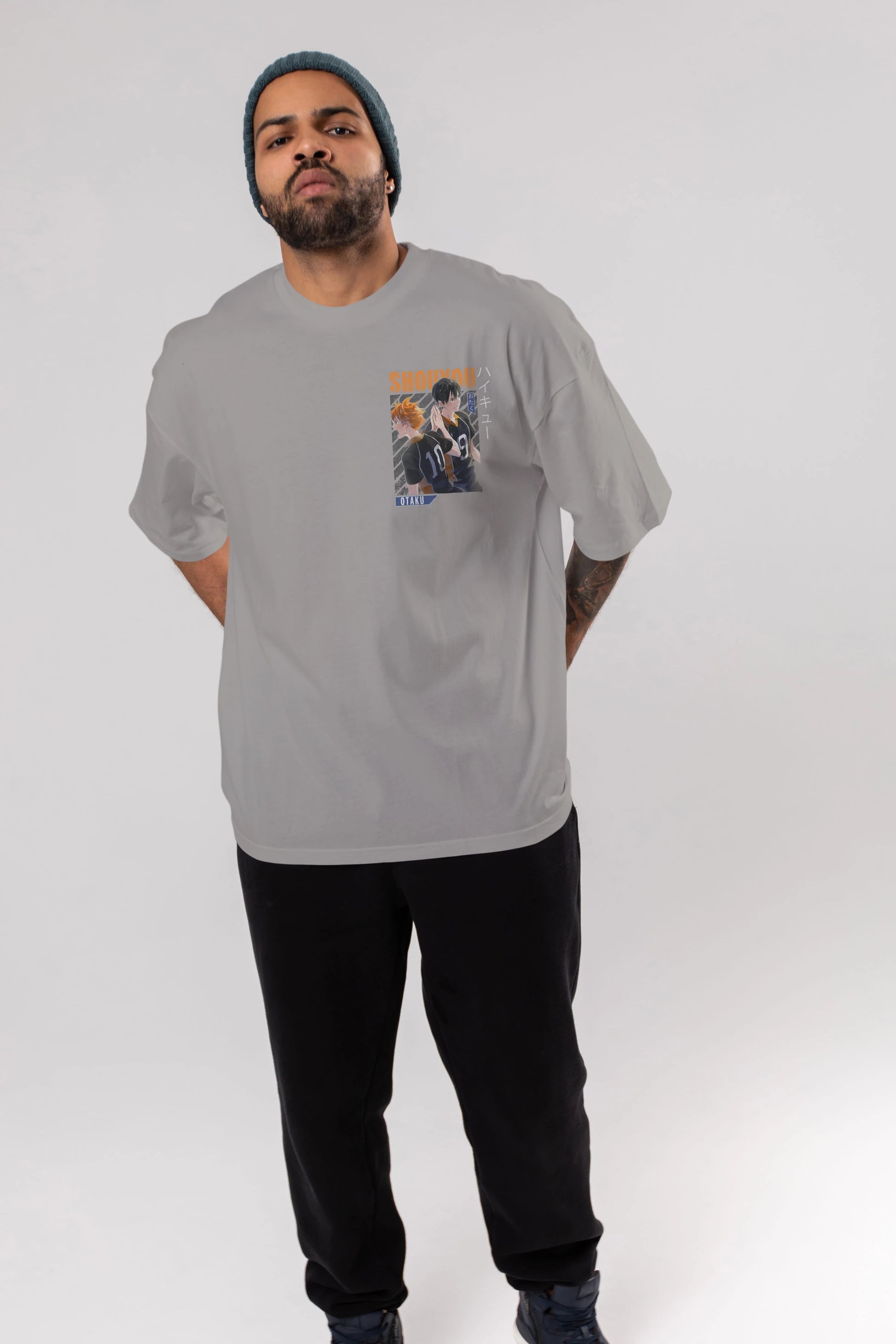 Shouyou Hinata 12 Ön Sol Baskılı Oversize t-shirt Erkek Kadın Unisex %100 Pamuk Bisiklet Yaka tişort