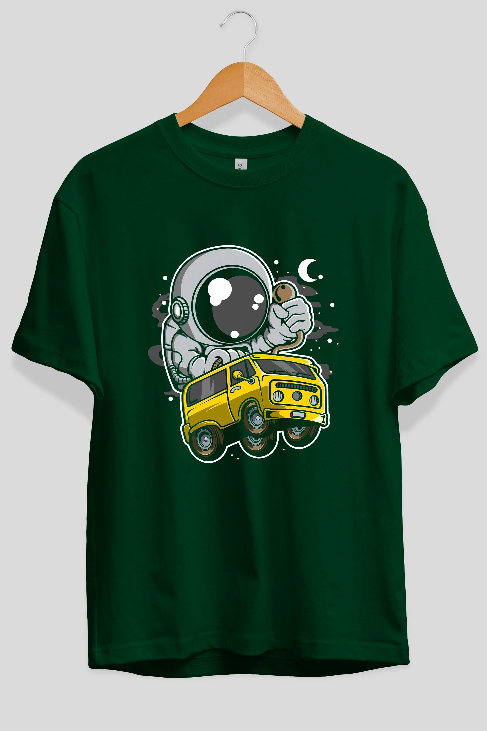Astronaut Car Racer Ön Baskılı Oversize t-shirt Erkek Kadın Unisex