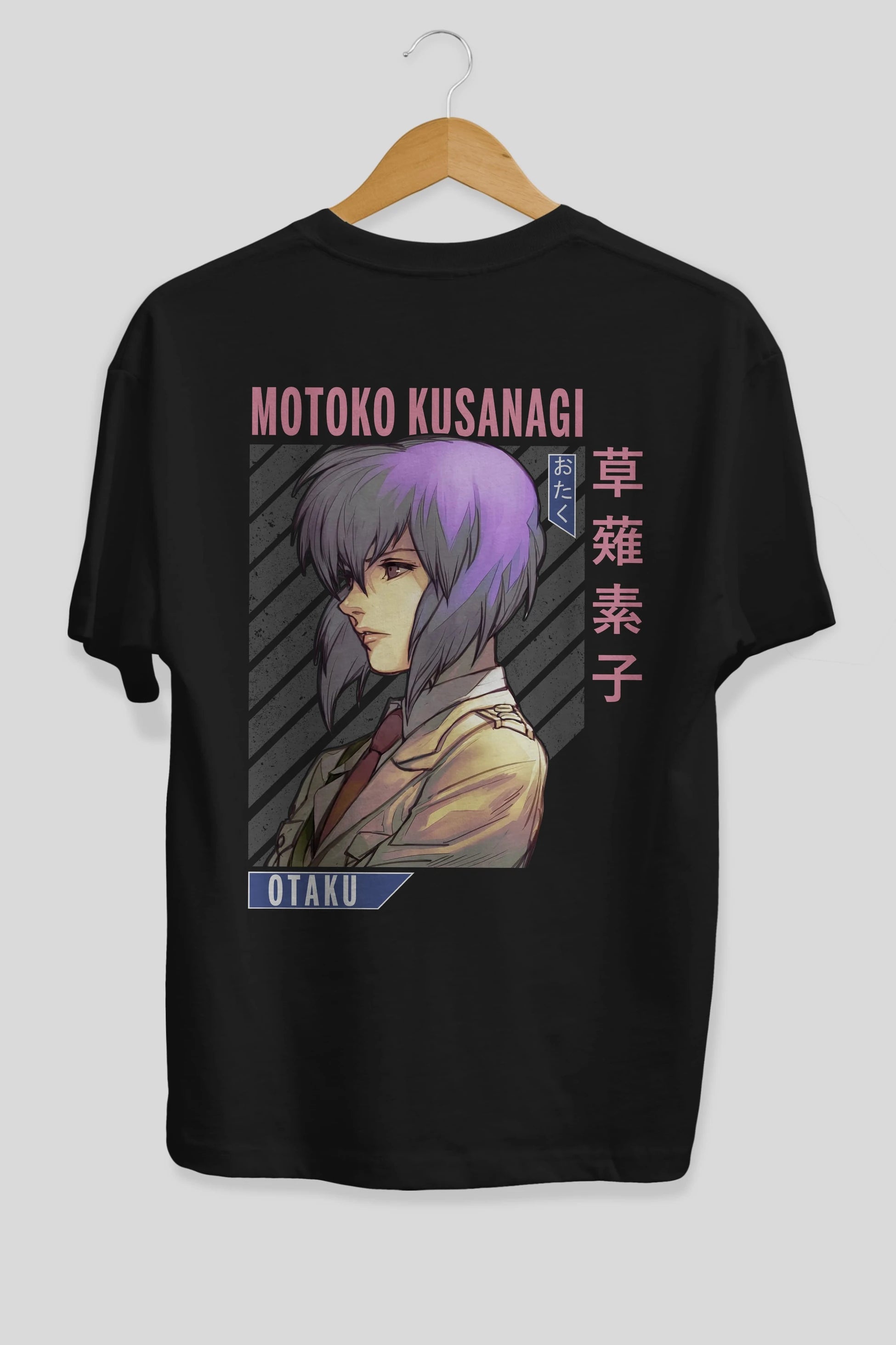 Motoko Kusanagi 4 Anime Arka Baskılı Oversize t-shirt Erkek Kadın Unisex