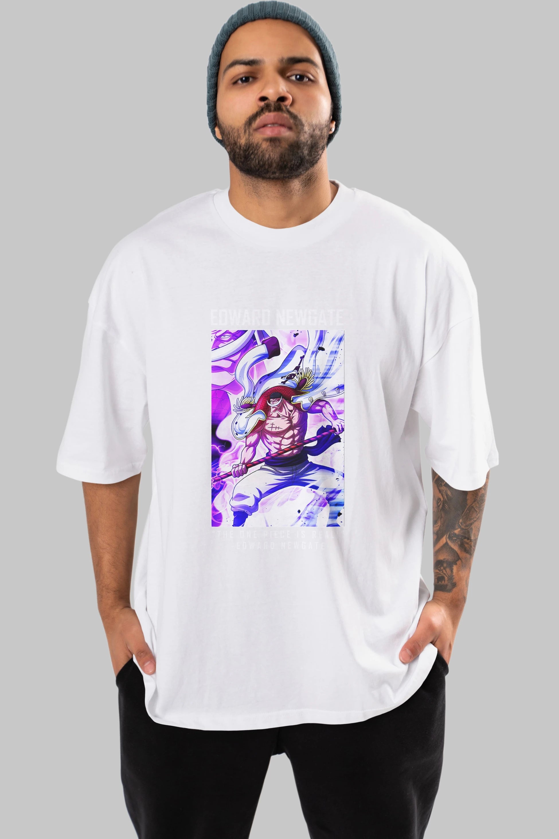 Edward Newgate Anime Ön Baskılı Oversize t-shirt Erkek Kadın Unisex