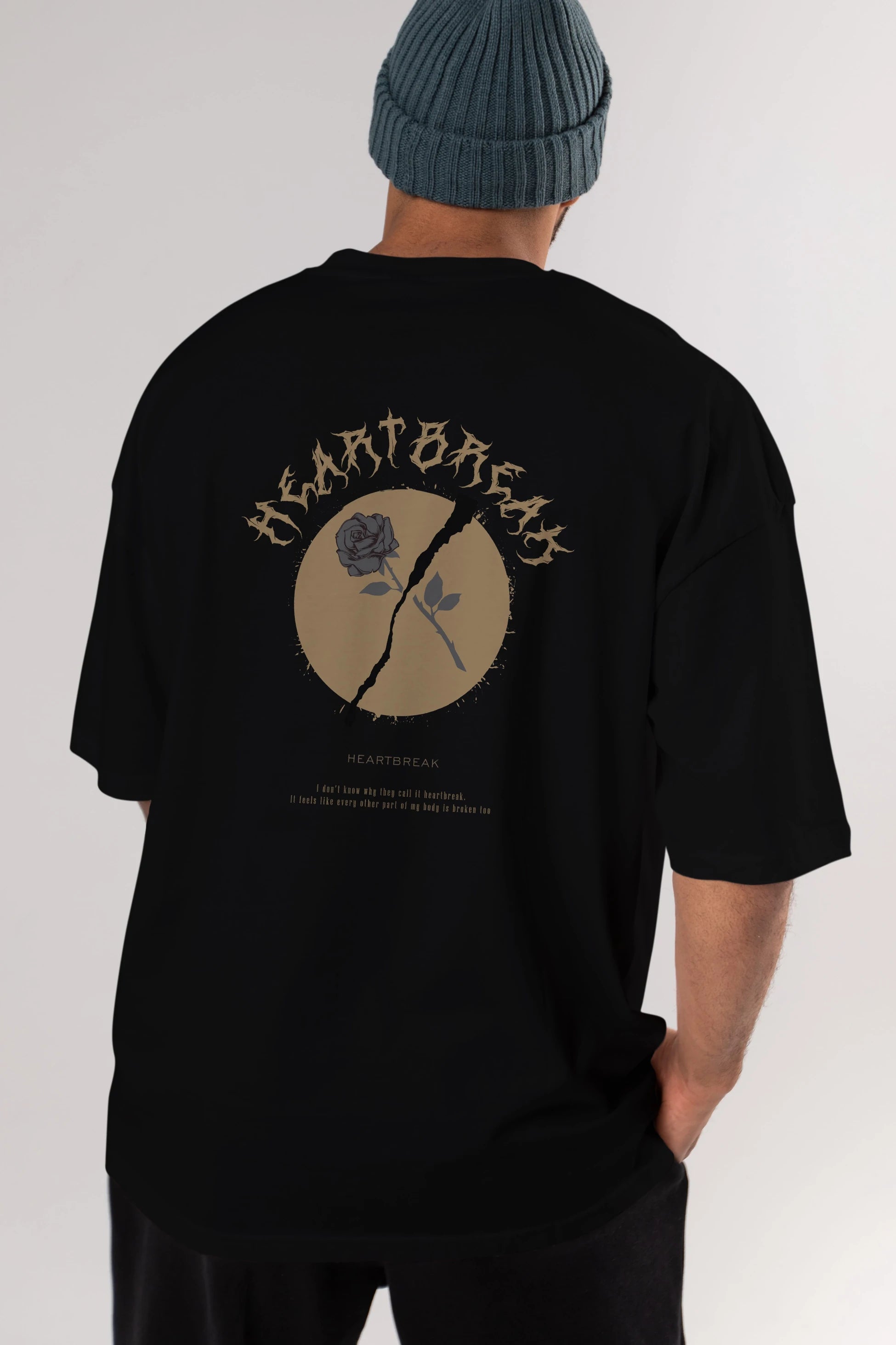 Heartbreak Arka Baskılı Oversize t-shirt Erkek Kadın Unisex